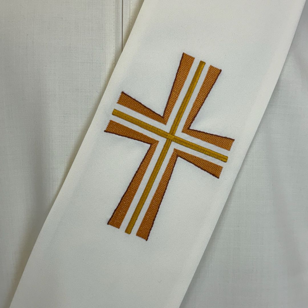 Stola Diaconale Ricamo Croci (Colori Liturgici Disponibili)