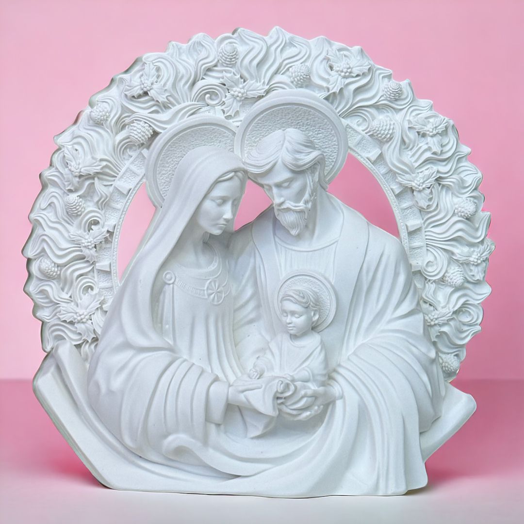 Natività in Resina con Ghirlanda h. 12 cm