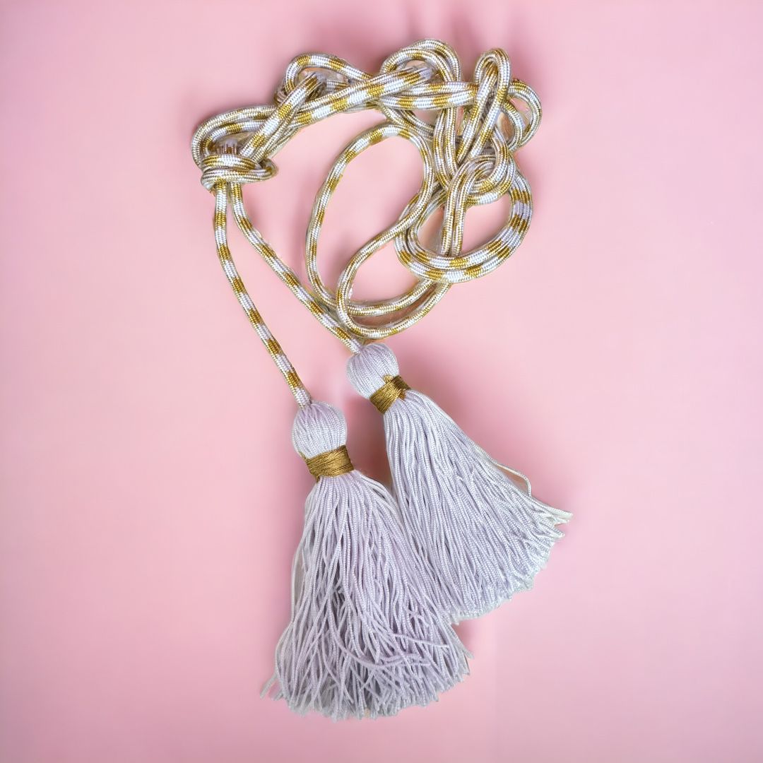 Cingolo Sacerdotale Semplice con Nappe in Viscosa (Viola-Oro, Bianco-Oro)