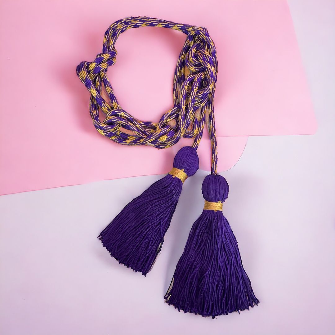 Cingolo Sacerdotale Semplice con Nappe in Viscosa (Viola-Oro, Bianco-Oro)