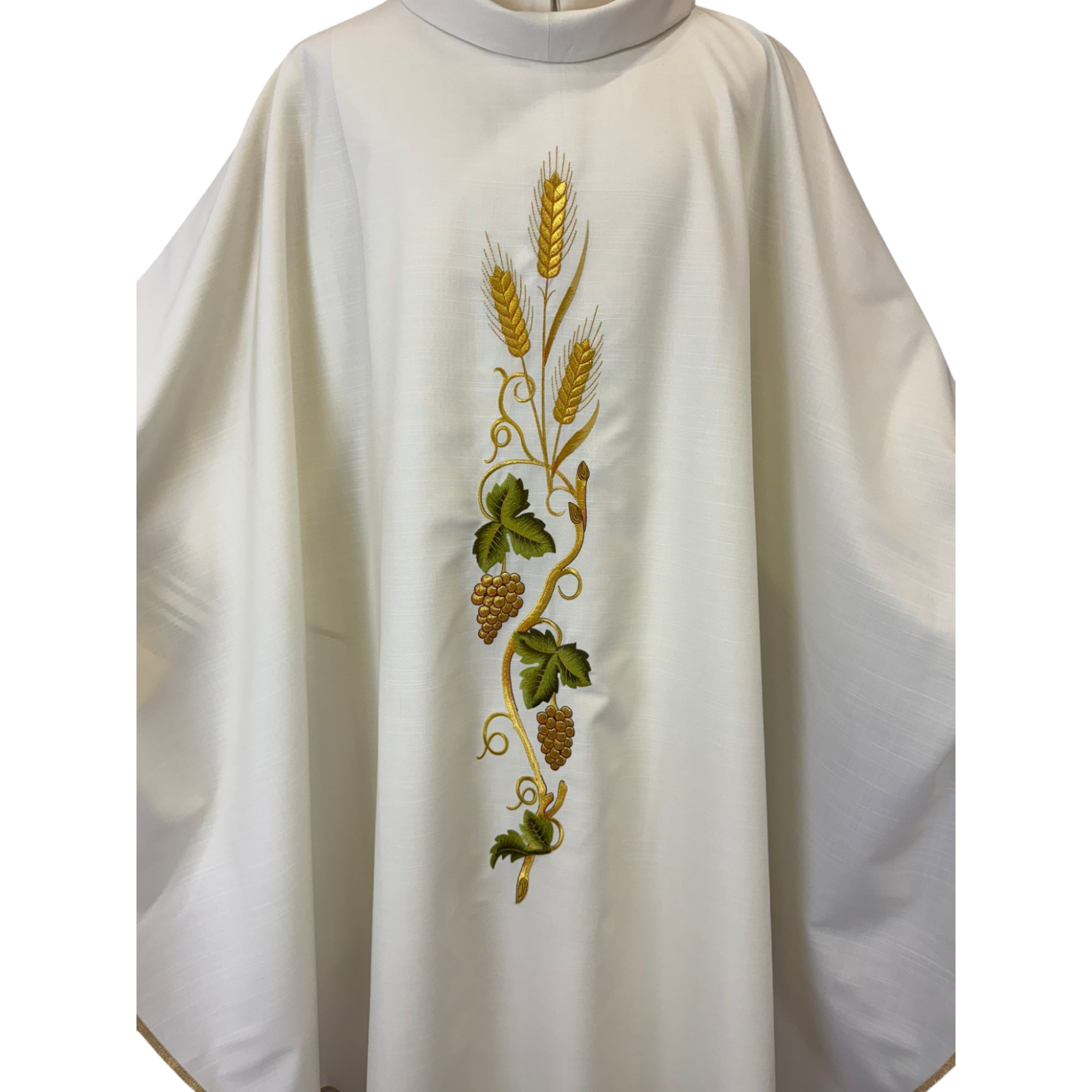 Casula Sacerdotale Spiga e Uva in Oro (Colori Liturgici, Morello e Rosa Disponibili)