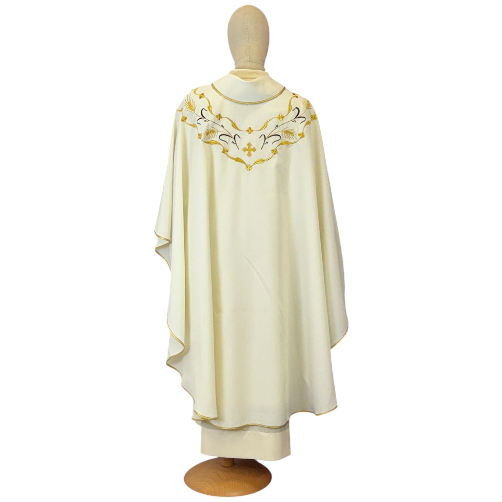 Casula Liturgica Ricamo Calice e Ostia Oro (Colori Liturgici, Oro Disponibili)