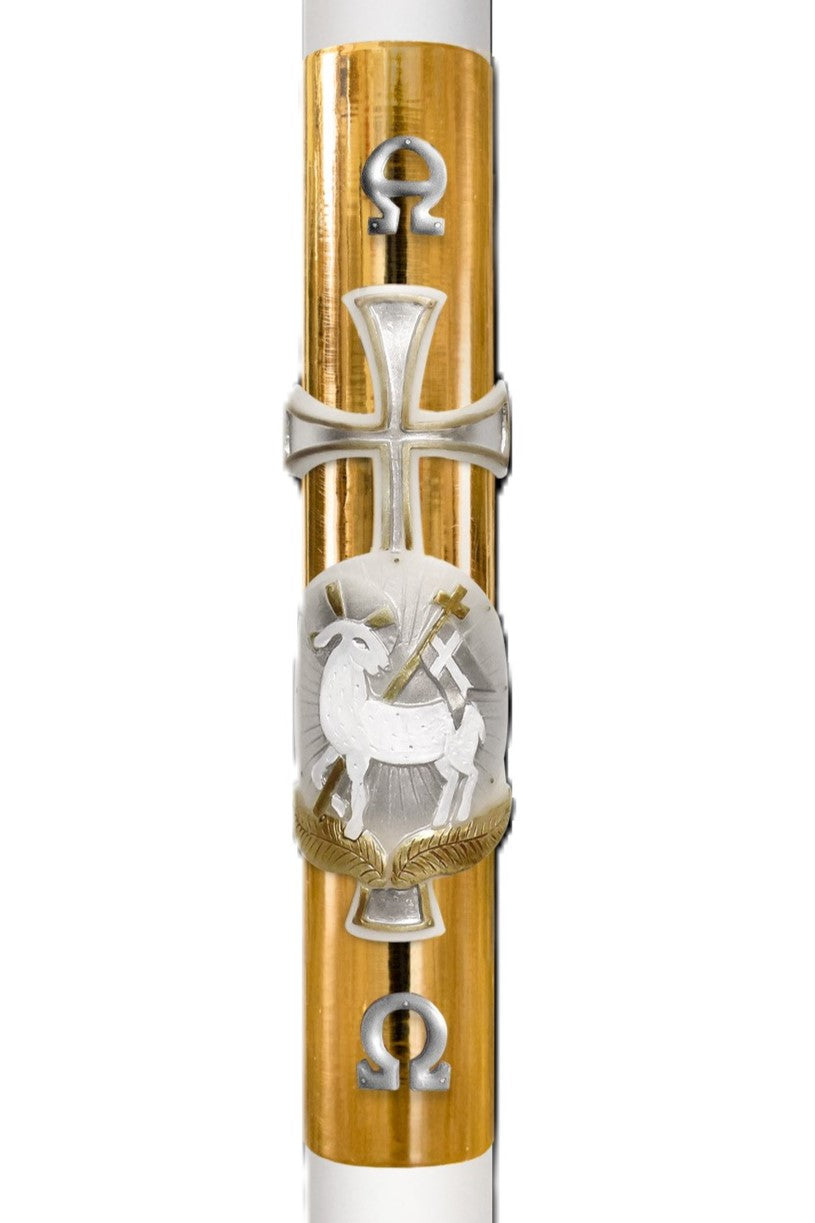 Cero Pasquale Api/Bianco Bassorilievo Agnello Foglia Oro