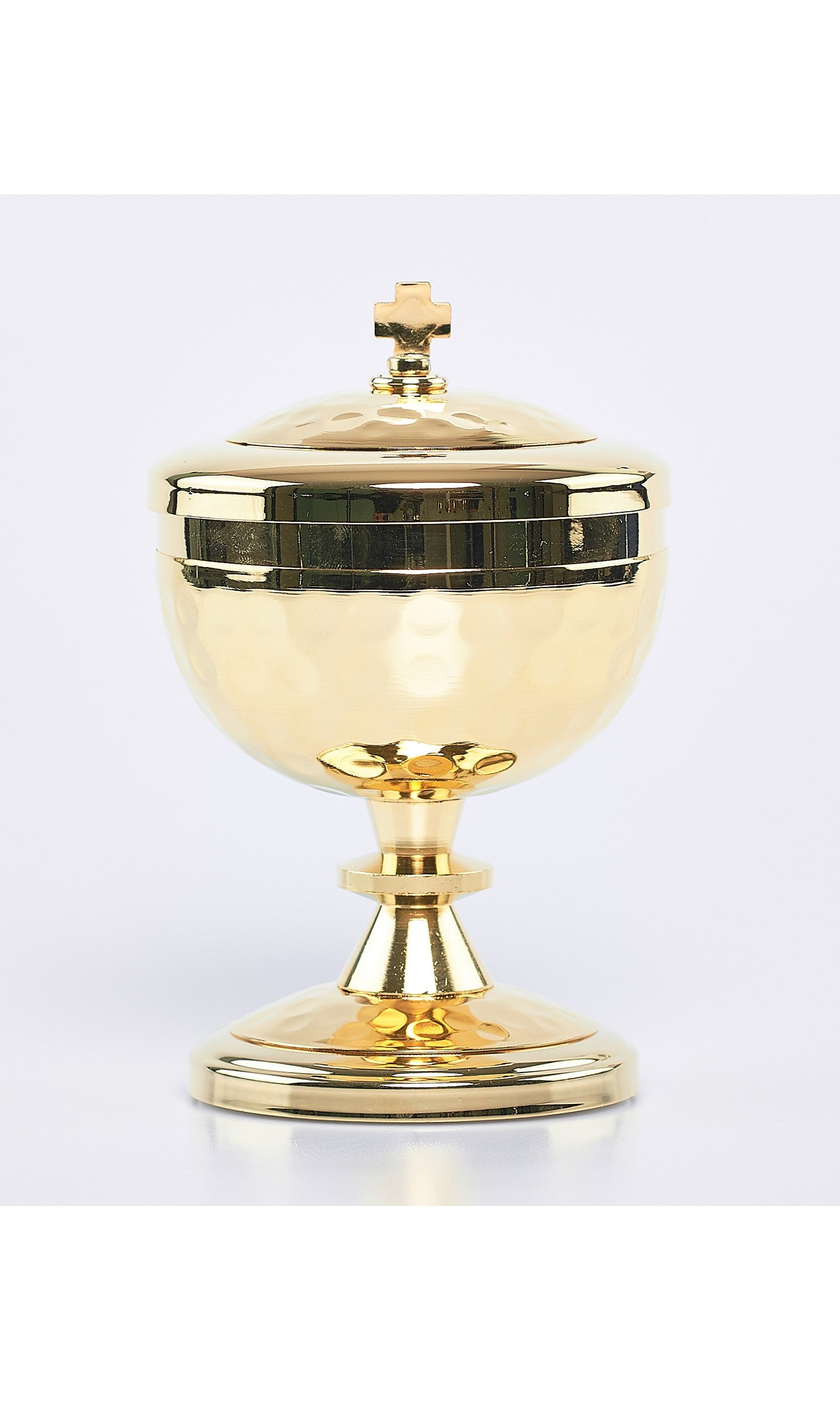 Pisside stelo conico e base martellata