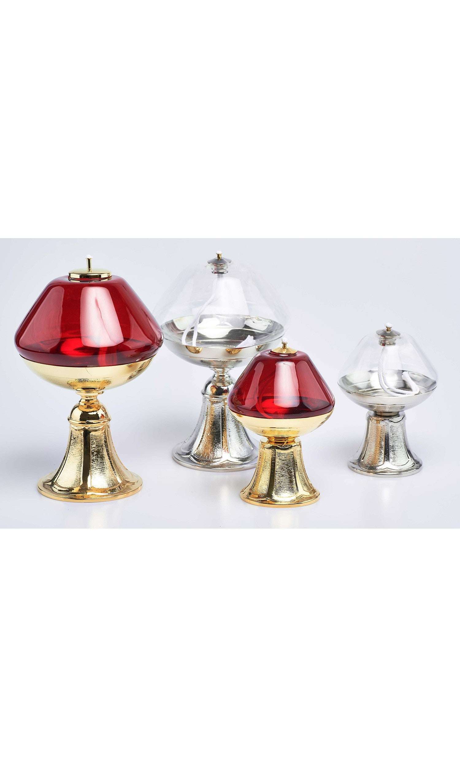 Lampada rossa su base oro piccola- Vebi Confezioni