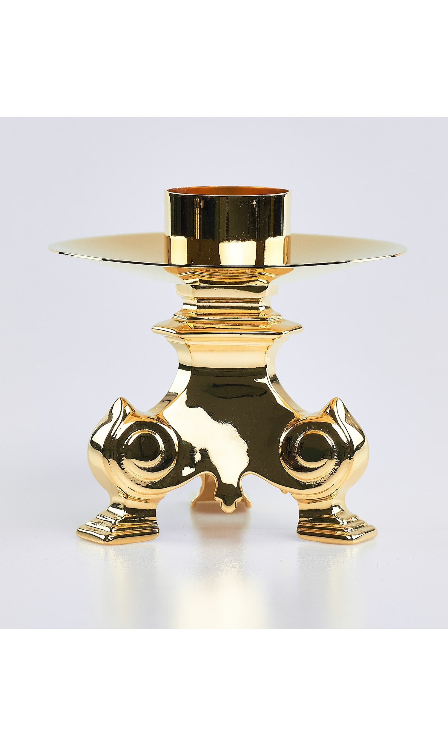 Candeliere base treppiedi con volute