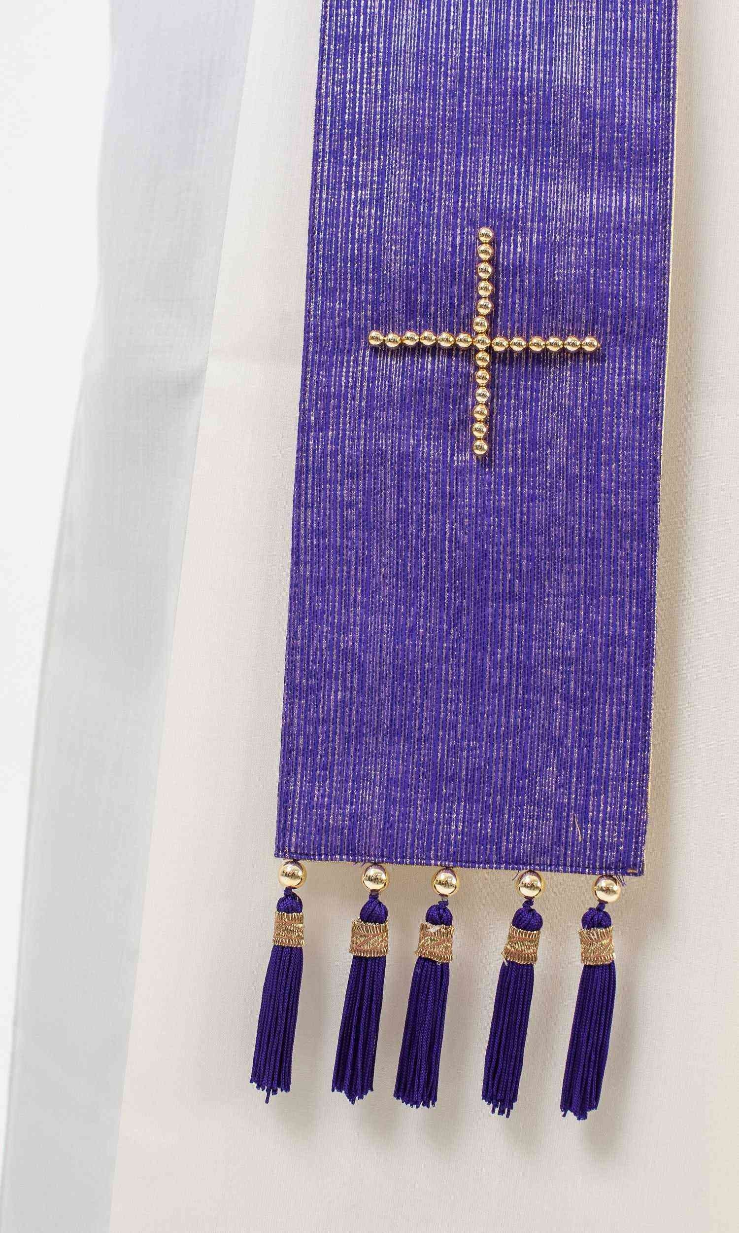 Stola per Sacerdote Viola con Croci