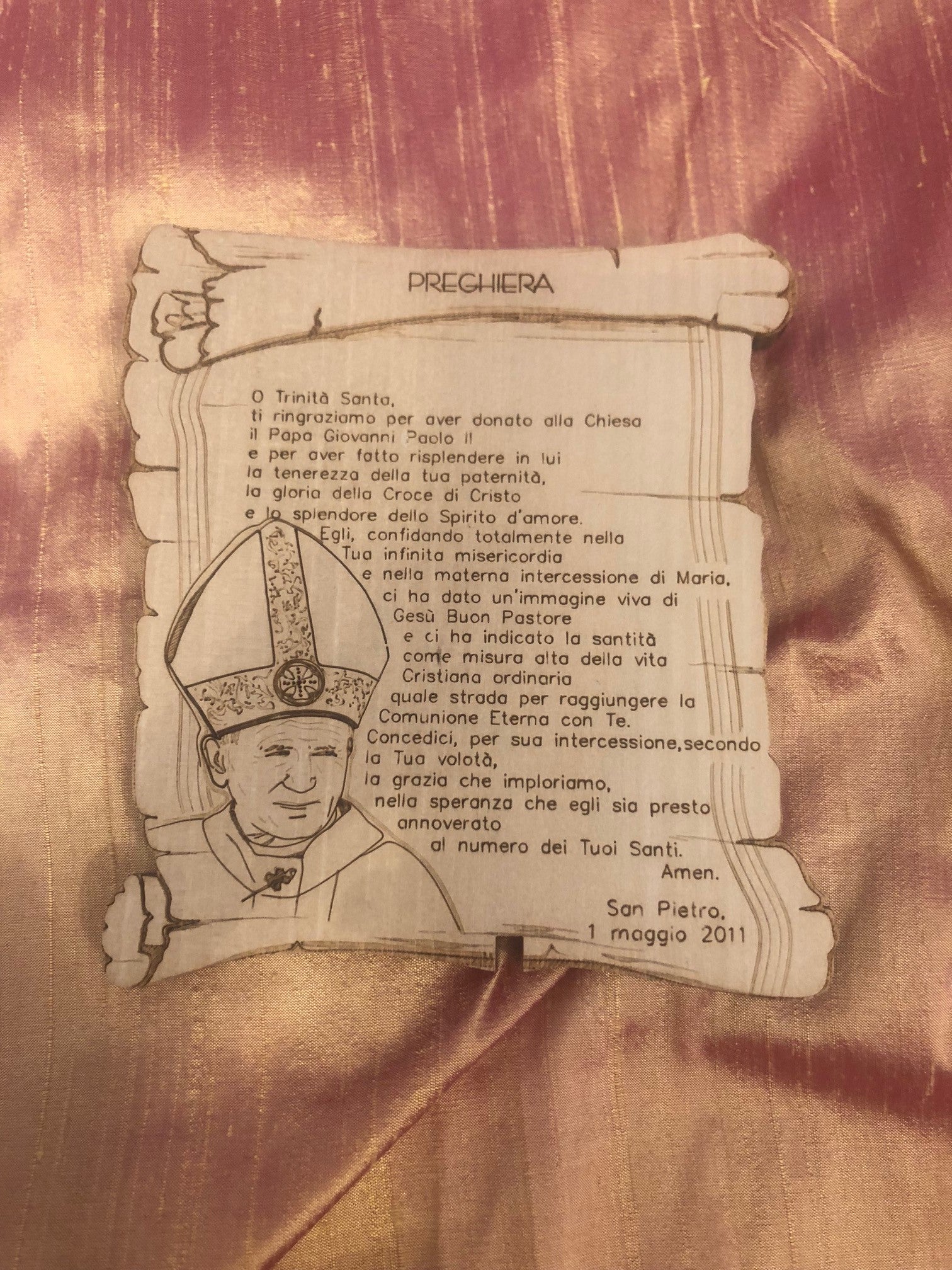 Icona in legno Papa Giovanni Paolo II