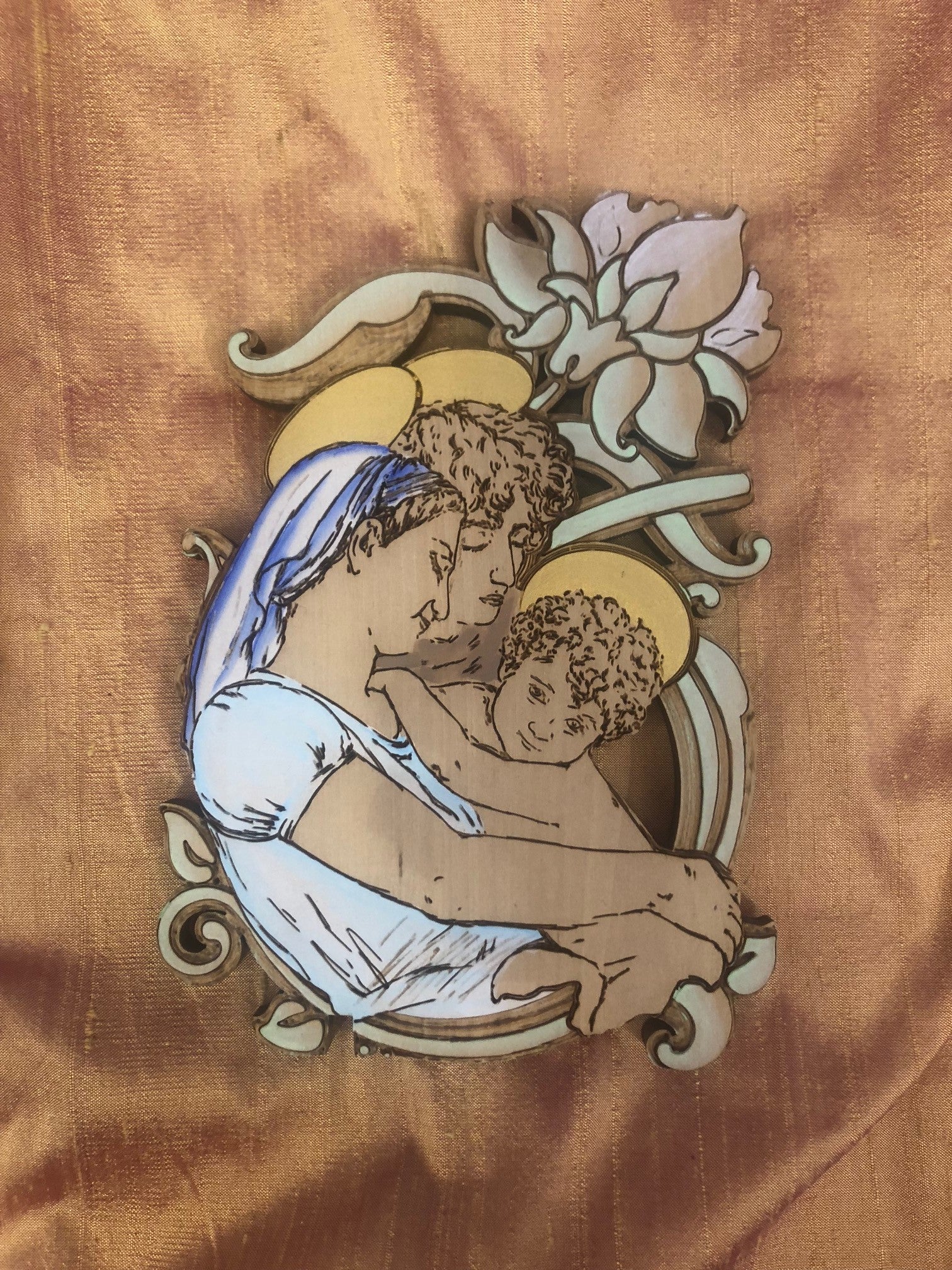 Icona in legno Sacra Famiglia