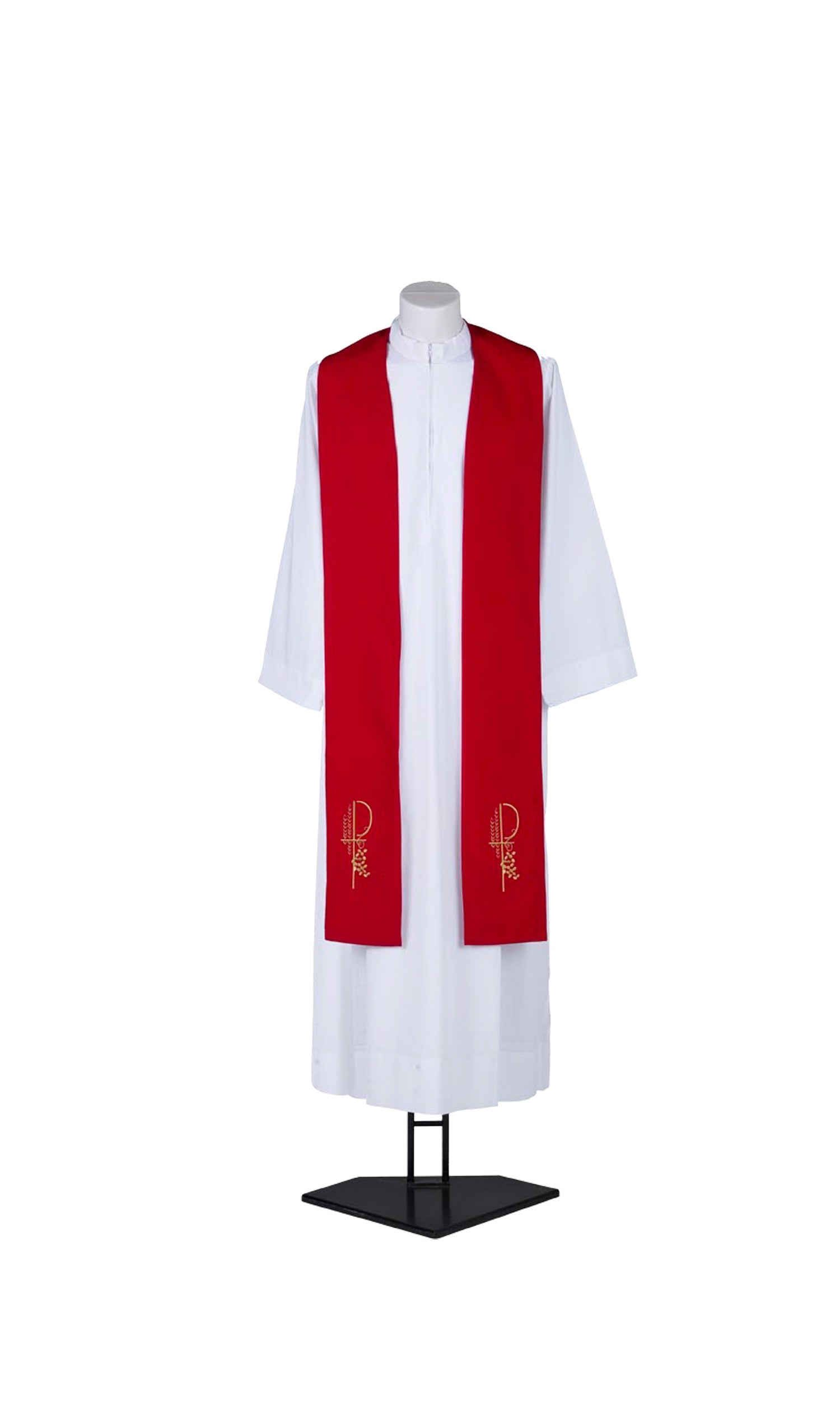 Stola per Sacerdote con P, Uva e Grano Dorati (Colori Liturgici Disponibili)