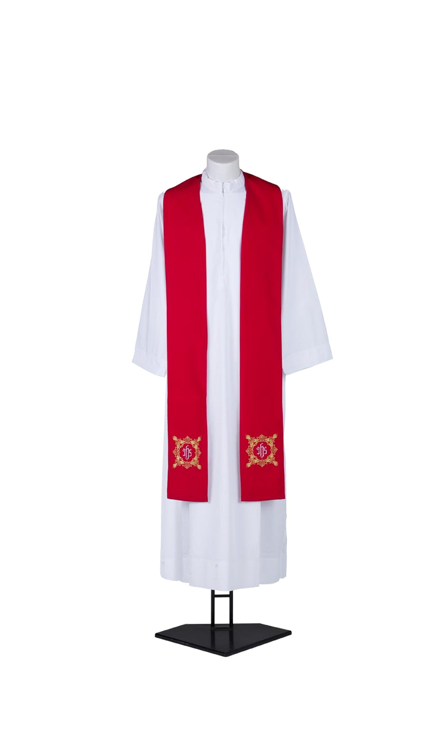 Stola per Sacerdote con Ricamo IHS (Colori Liturgici Disponibili)