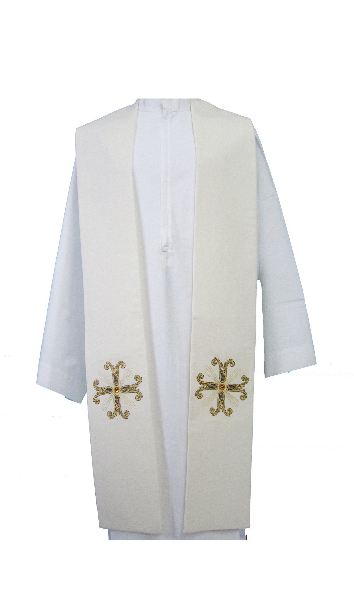 Stola per Sacerdote con Croci Trilobate (Colori Liturgici Disponibili)