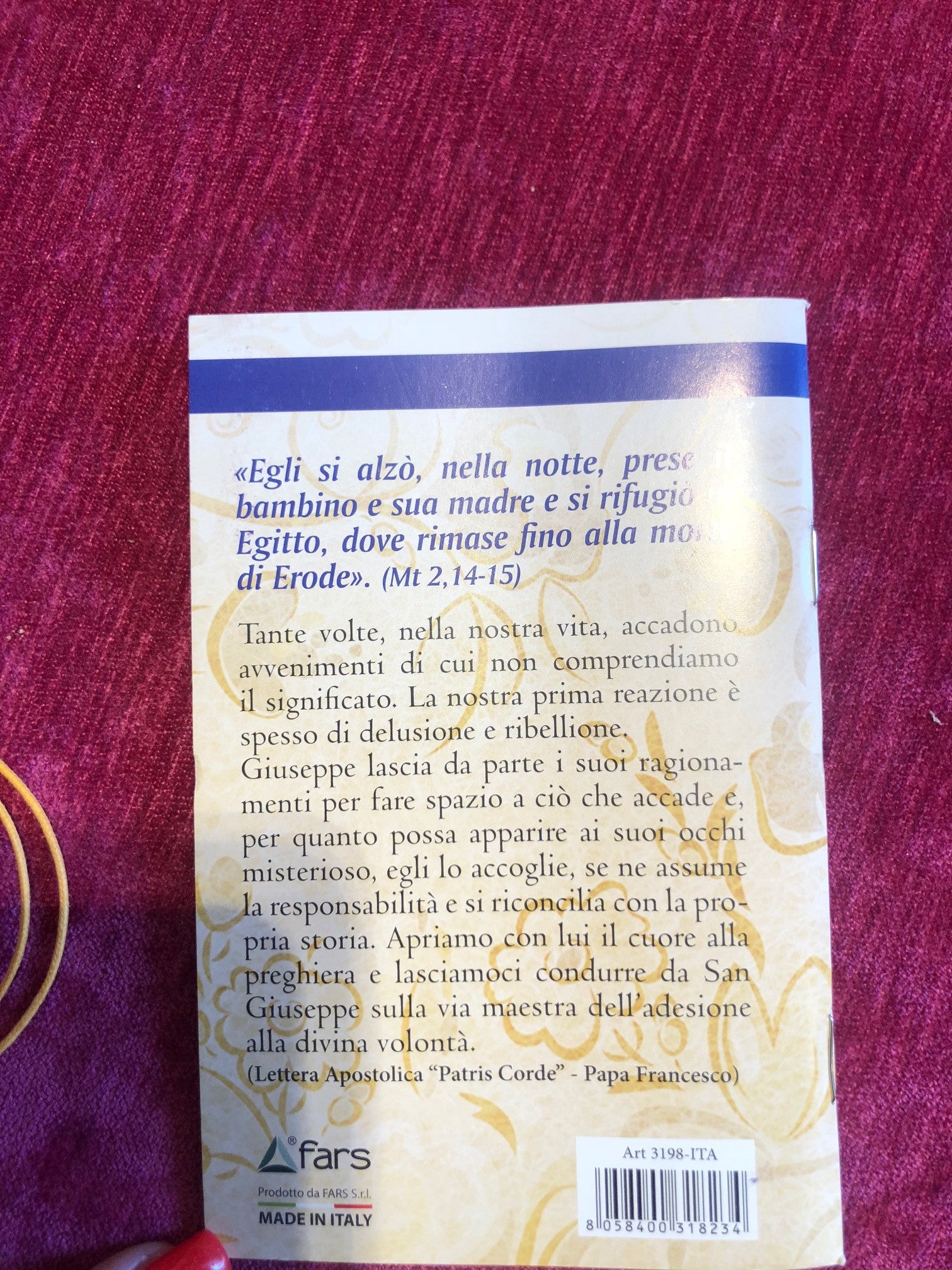 Librino di San Giuseppe con ciondolo