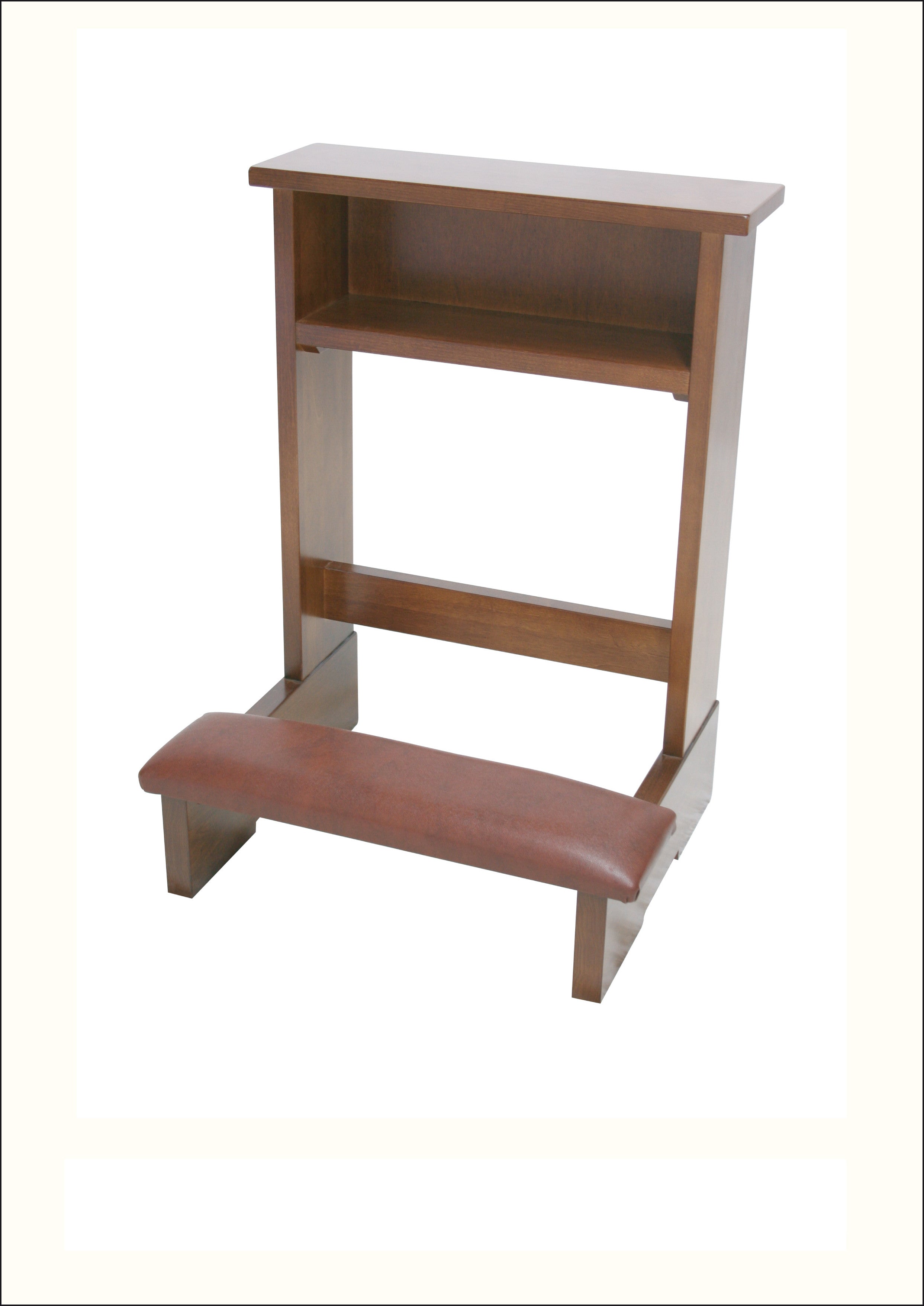 Inginocchiatoio in Legno con portalibro e Imbottitura simil pelle