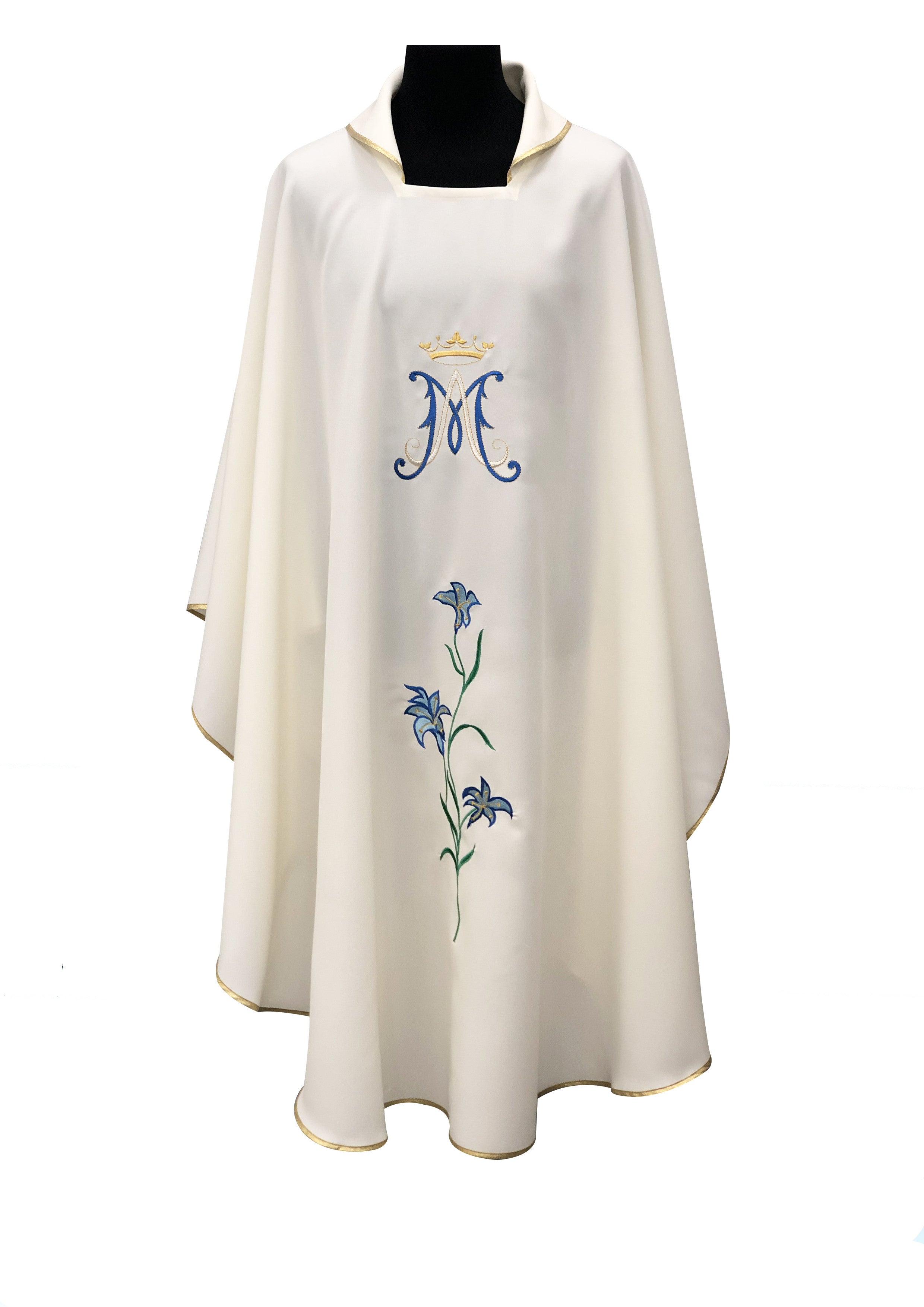 Casula Mariana Avorio con Monogramma e Gigli