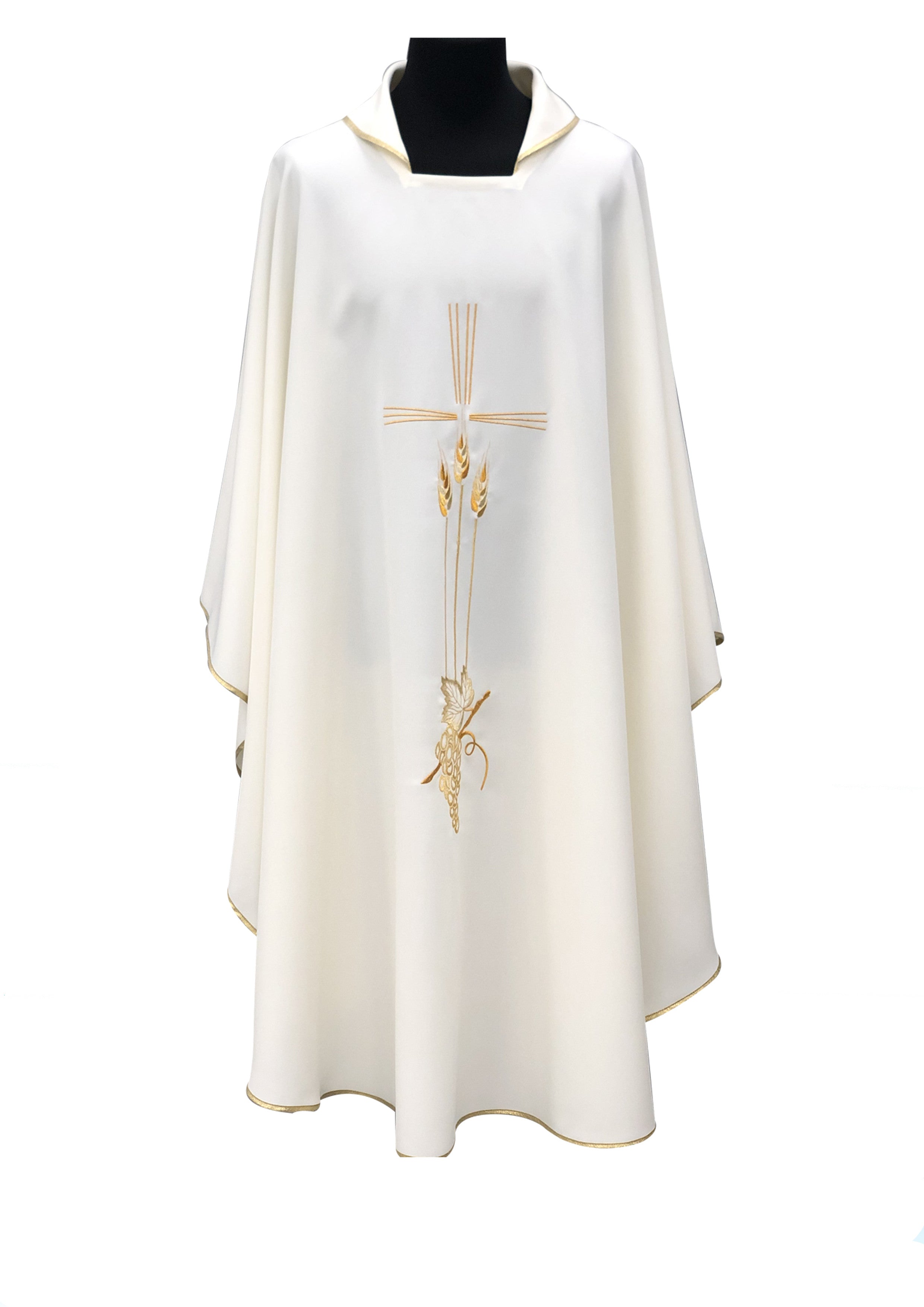 Casula Croce e Spighe Oro (Colori Liturgici Disponibili)