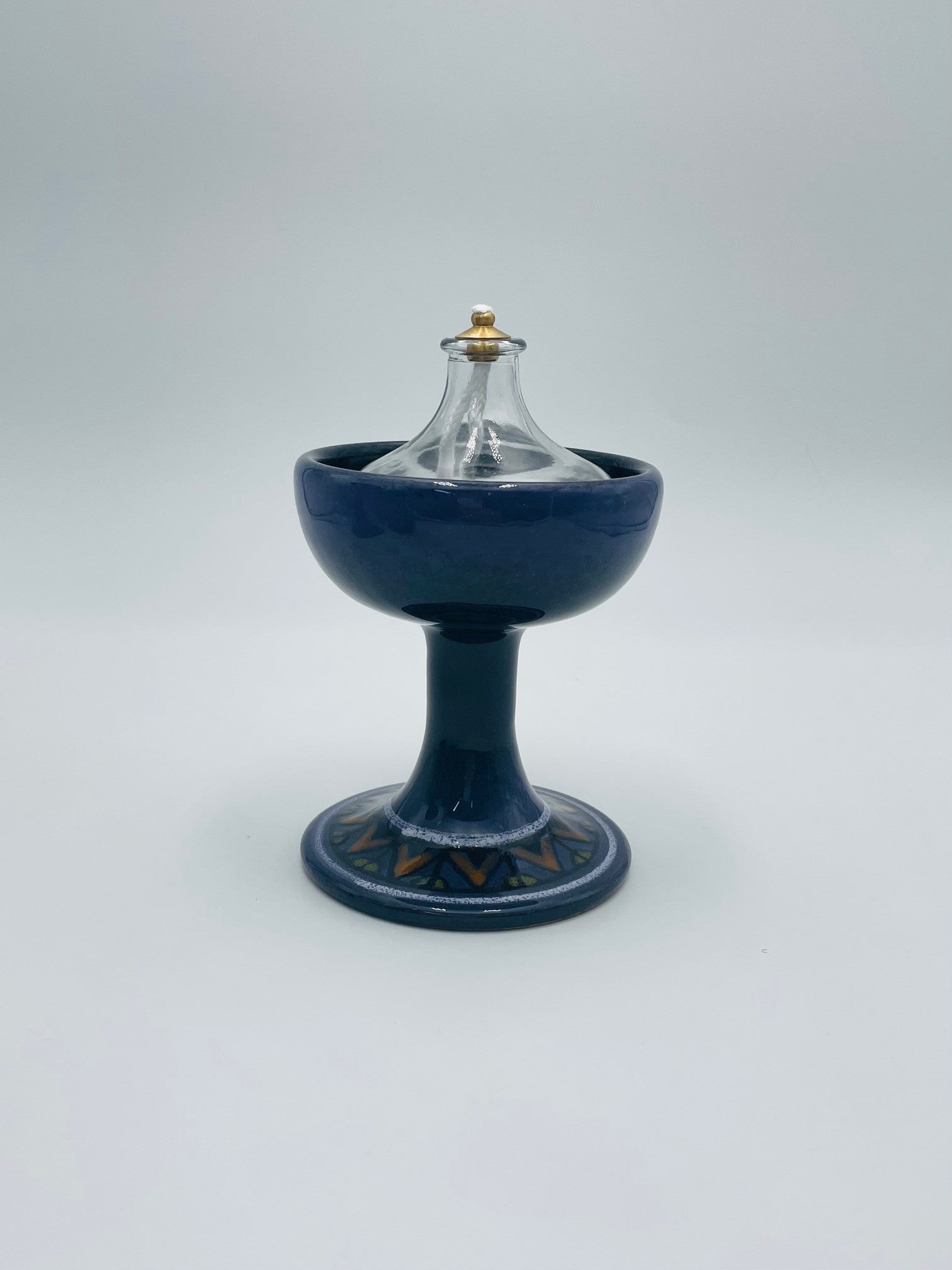 Candeliere stelo in ceramica viola