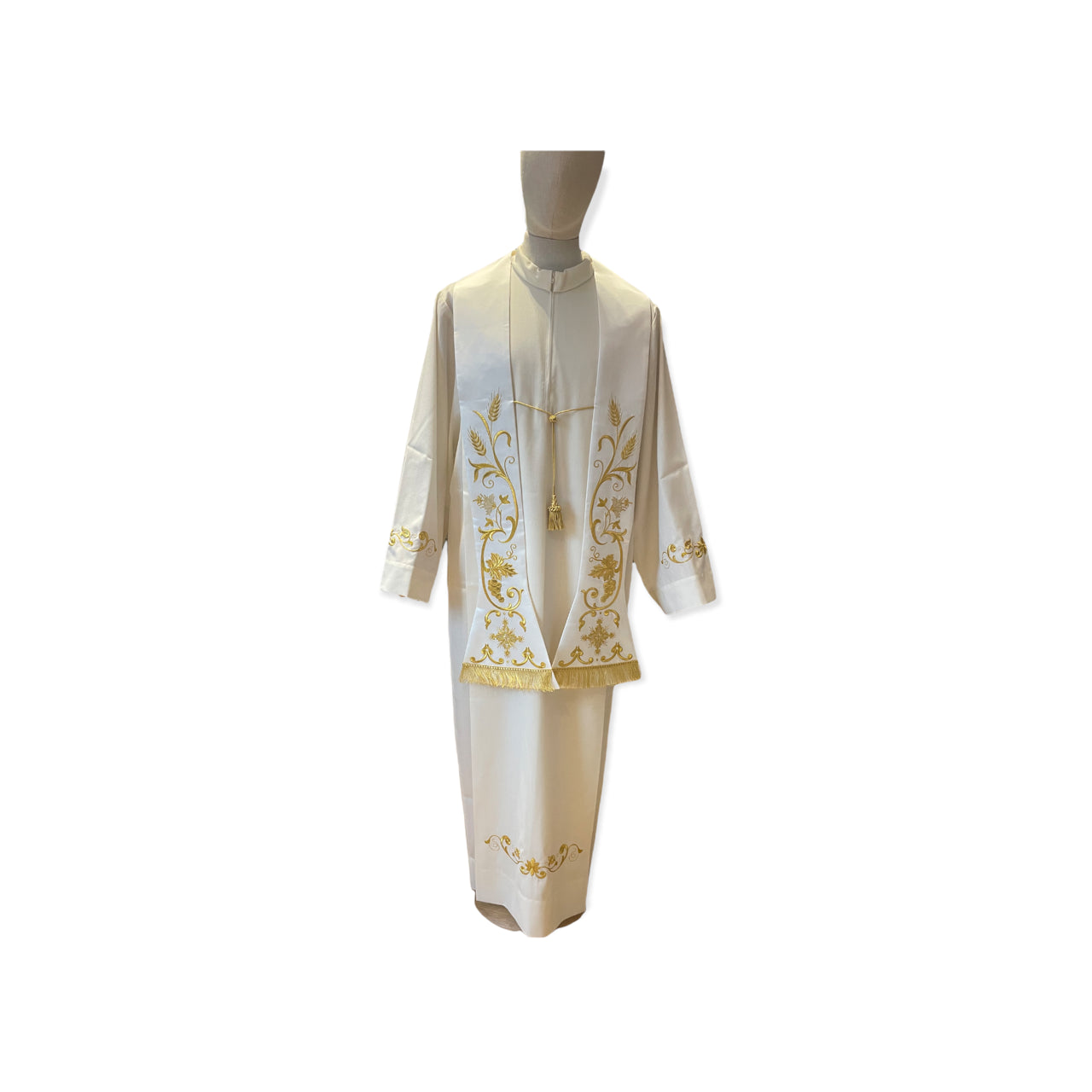 Stola per Sacerdote Romana Ricami Oro (Colori Liturgici Disponibili)
