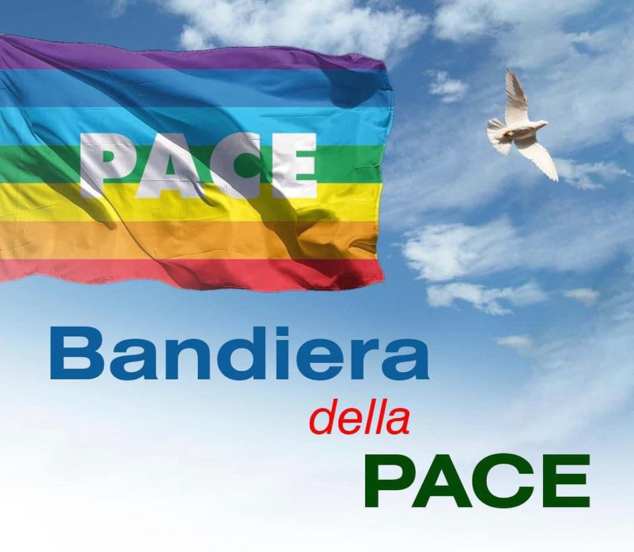 Bandiera della Pace grande cm. 0,75 x 1,50 mt.