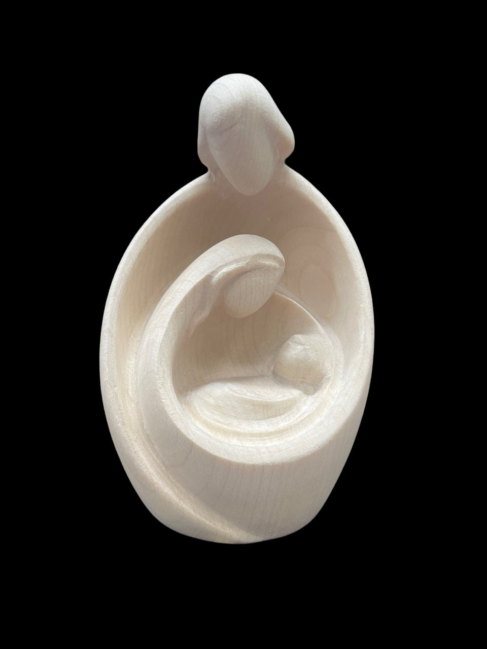 Sacra Famiglia moderna in legno naturale cm. 7,5