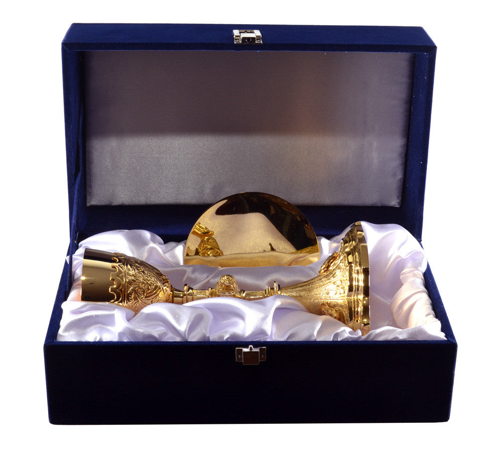 Calice e Patena in ottone con Custodia