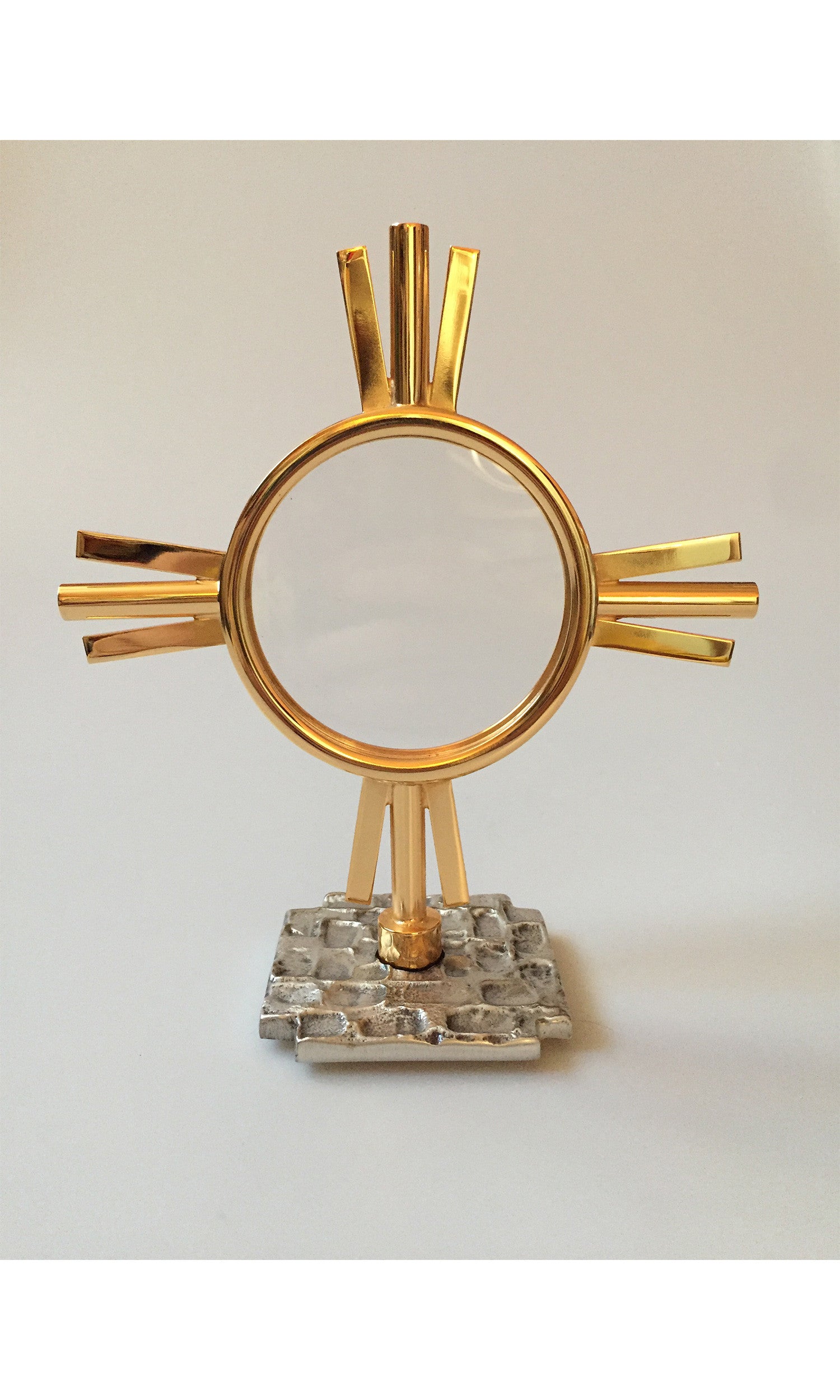 Teca Dorata con Base Argento e Altezza 16 cm