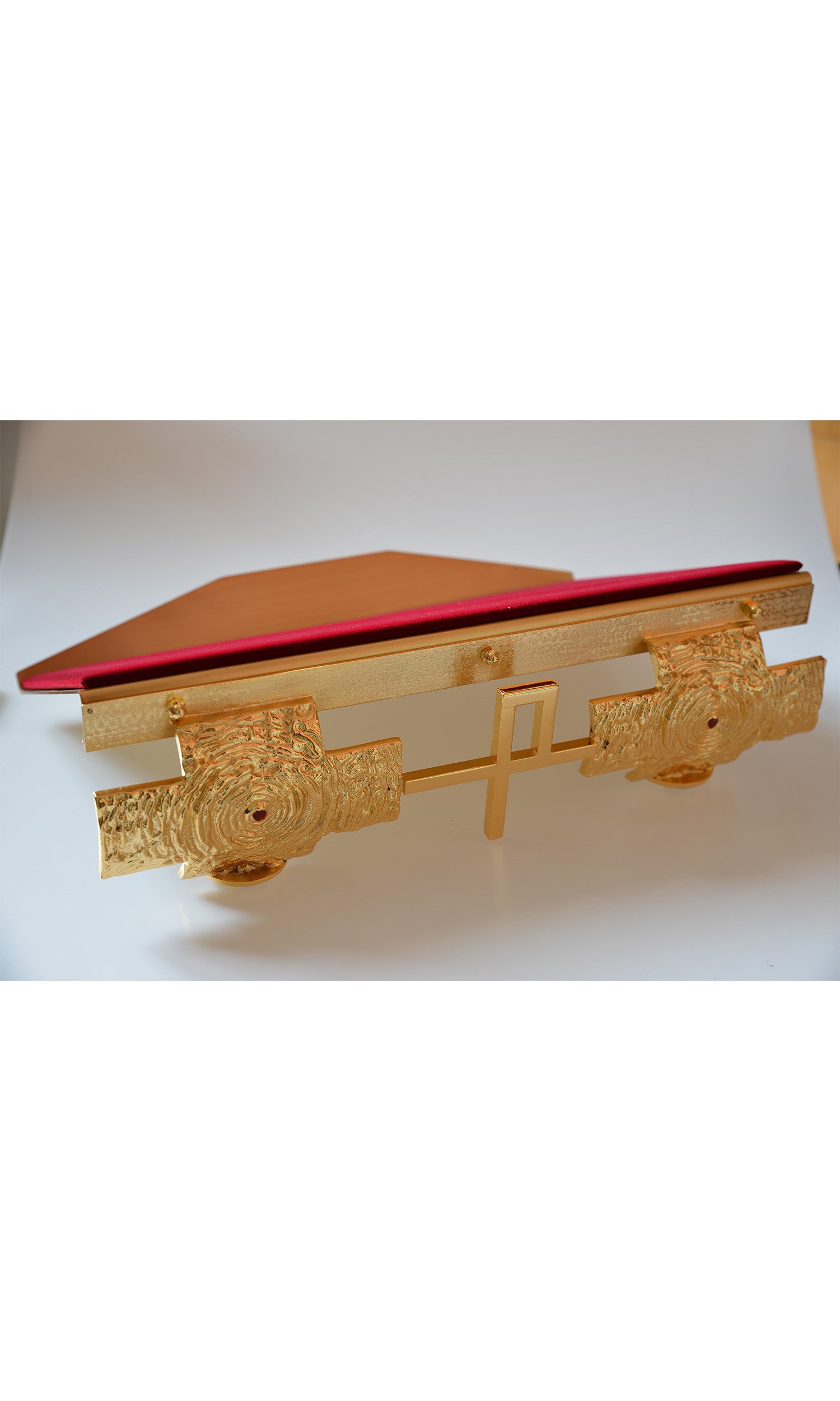 Leggio da mensa piano con Pietre in Dorato 39x25 cm