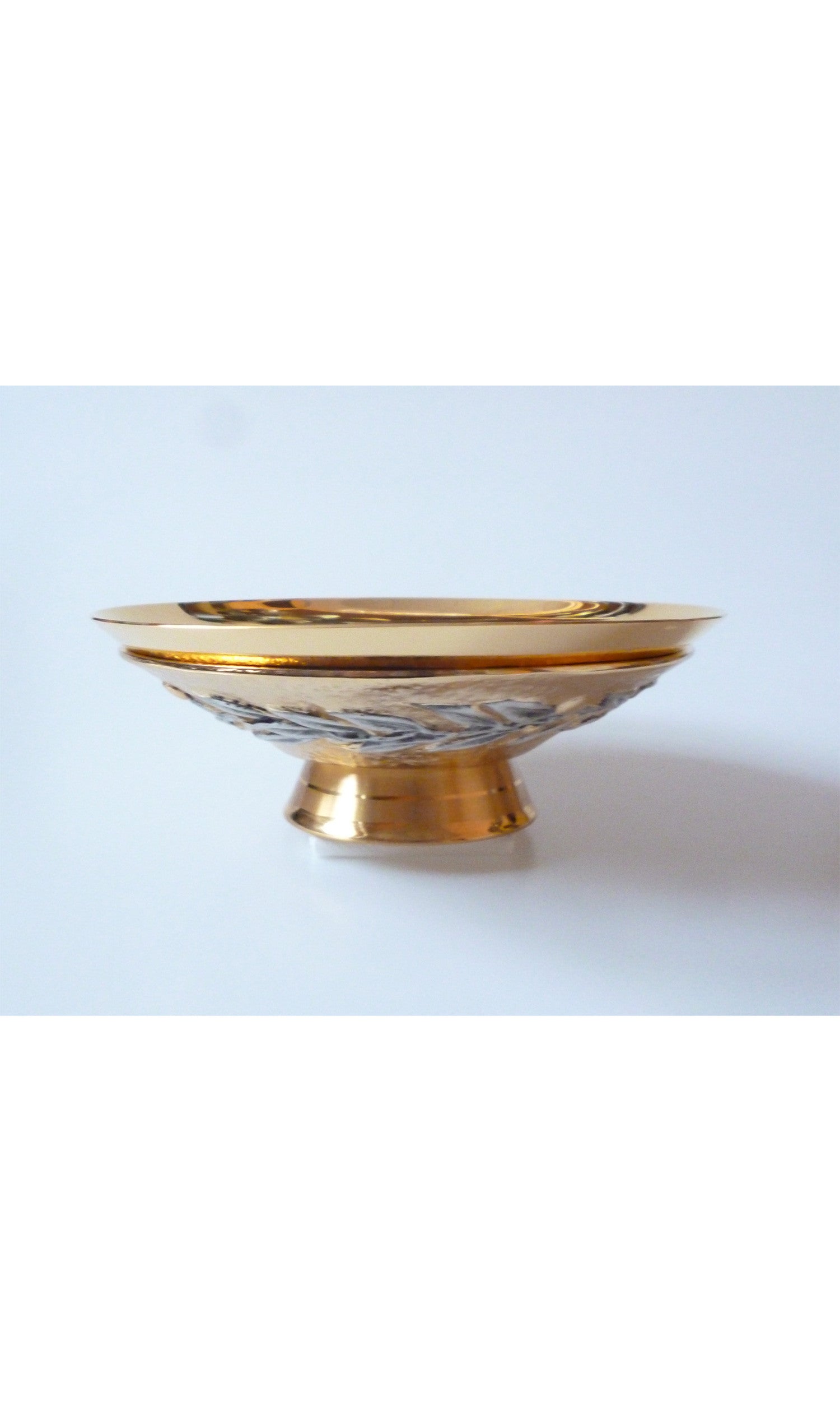 Piatto offerta con foglie di Ulivo in Bronzo fuso Bicolore