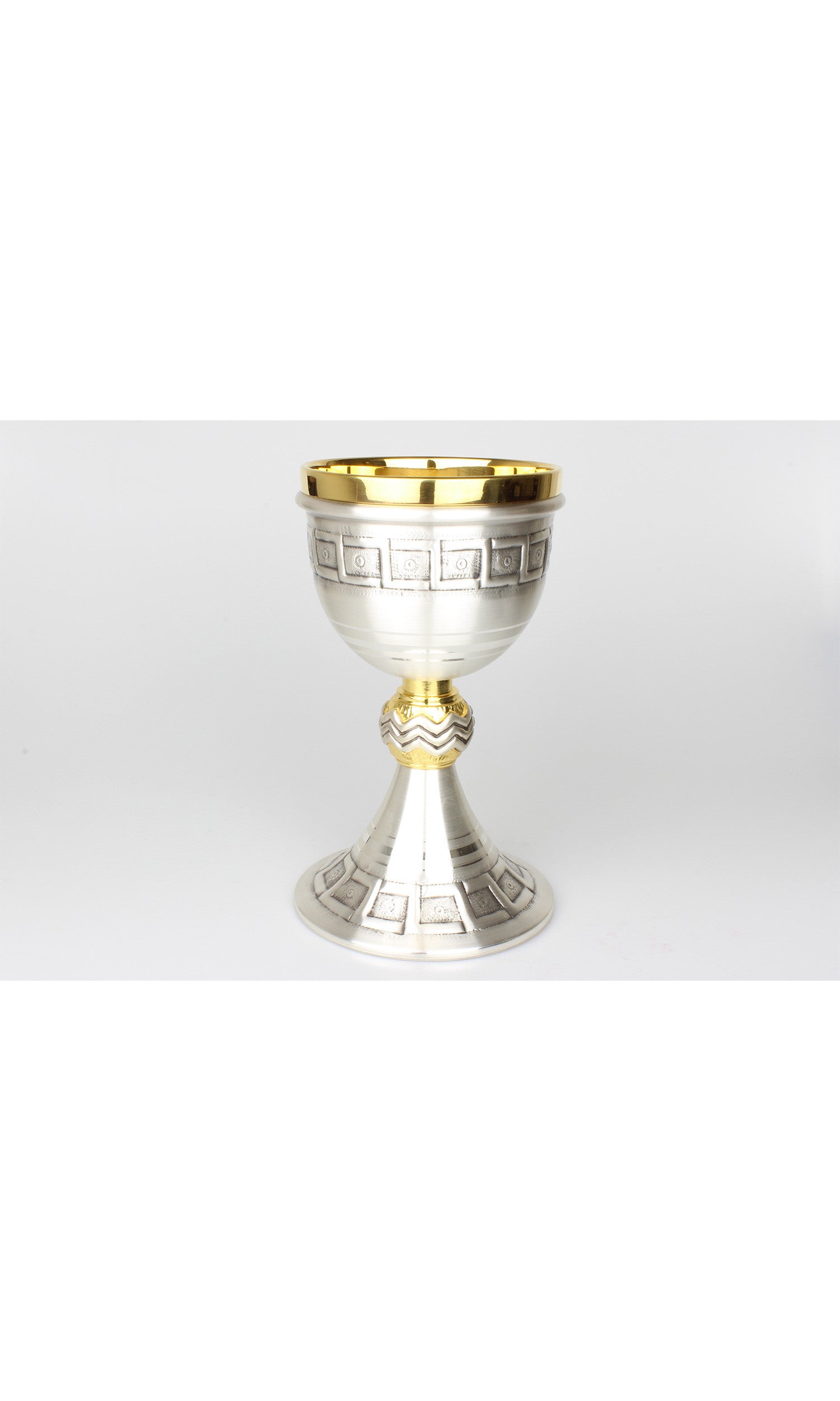Calice "Greca" in Bronzo fuso Colore Argento finitura Satinata