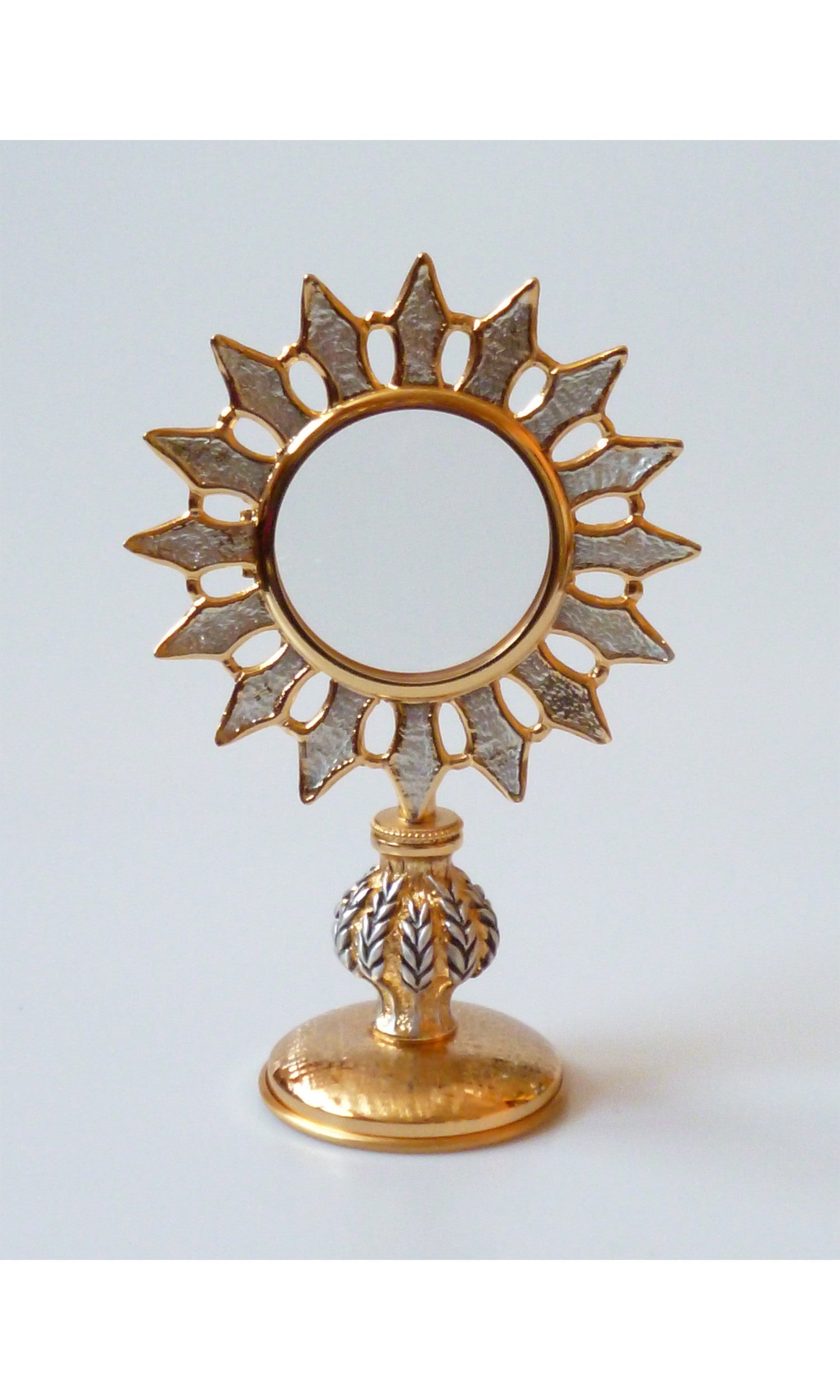 Teca "Spighe" in Colore Oro con Raggiera in Argento Altezza 23 cm