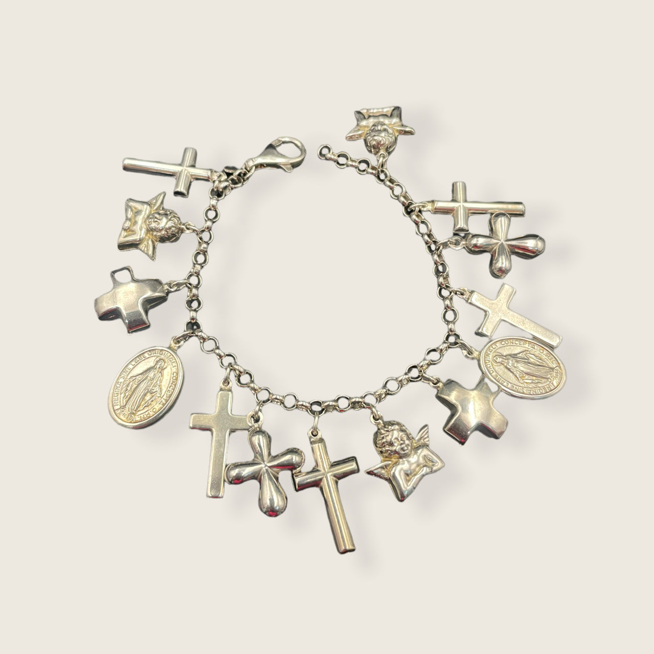 Bracciale argento 14 ciondoli