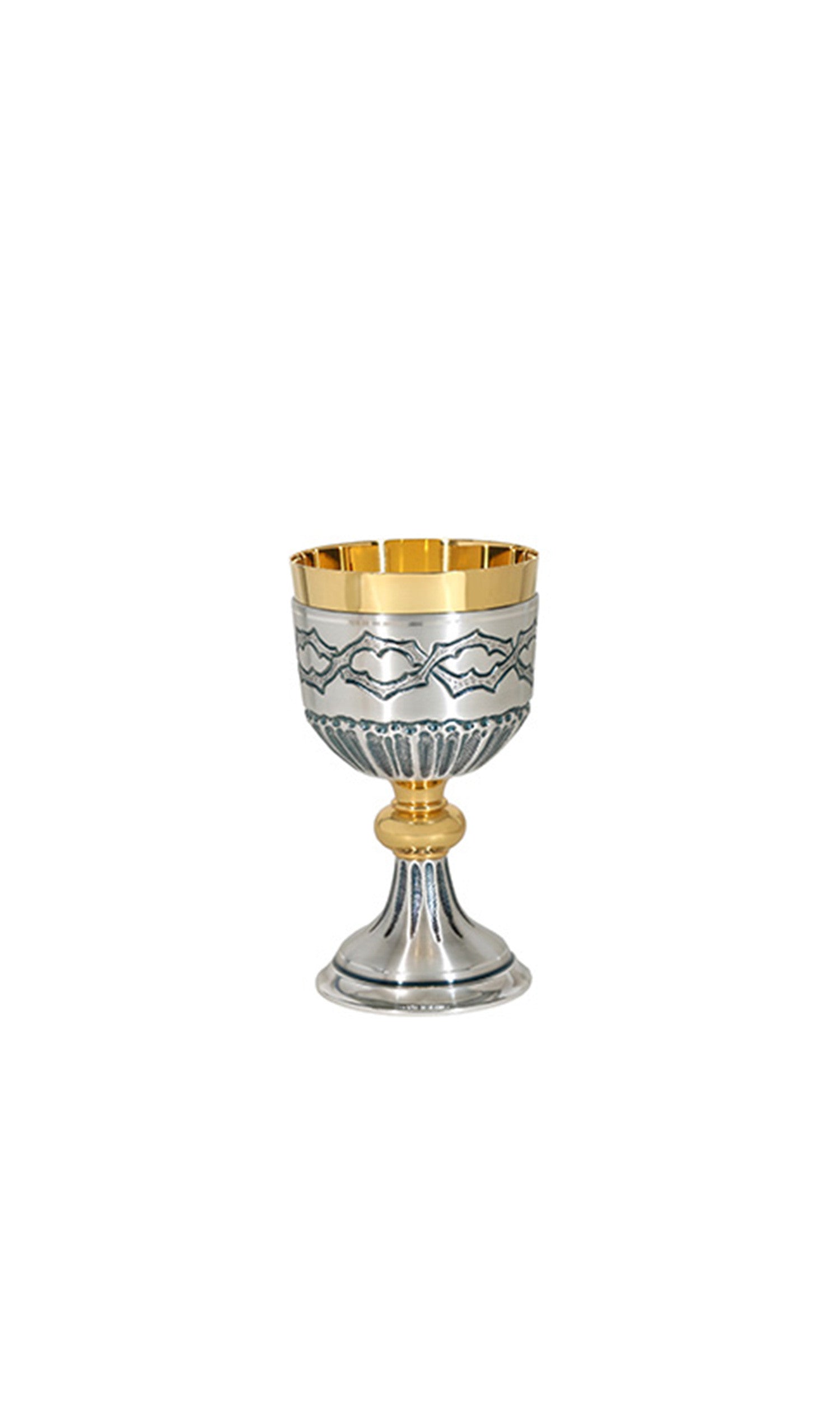 Calice in colore Argento con motivi geometrici e Nodo in Oro