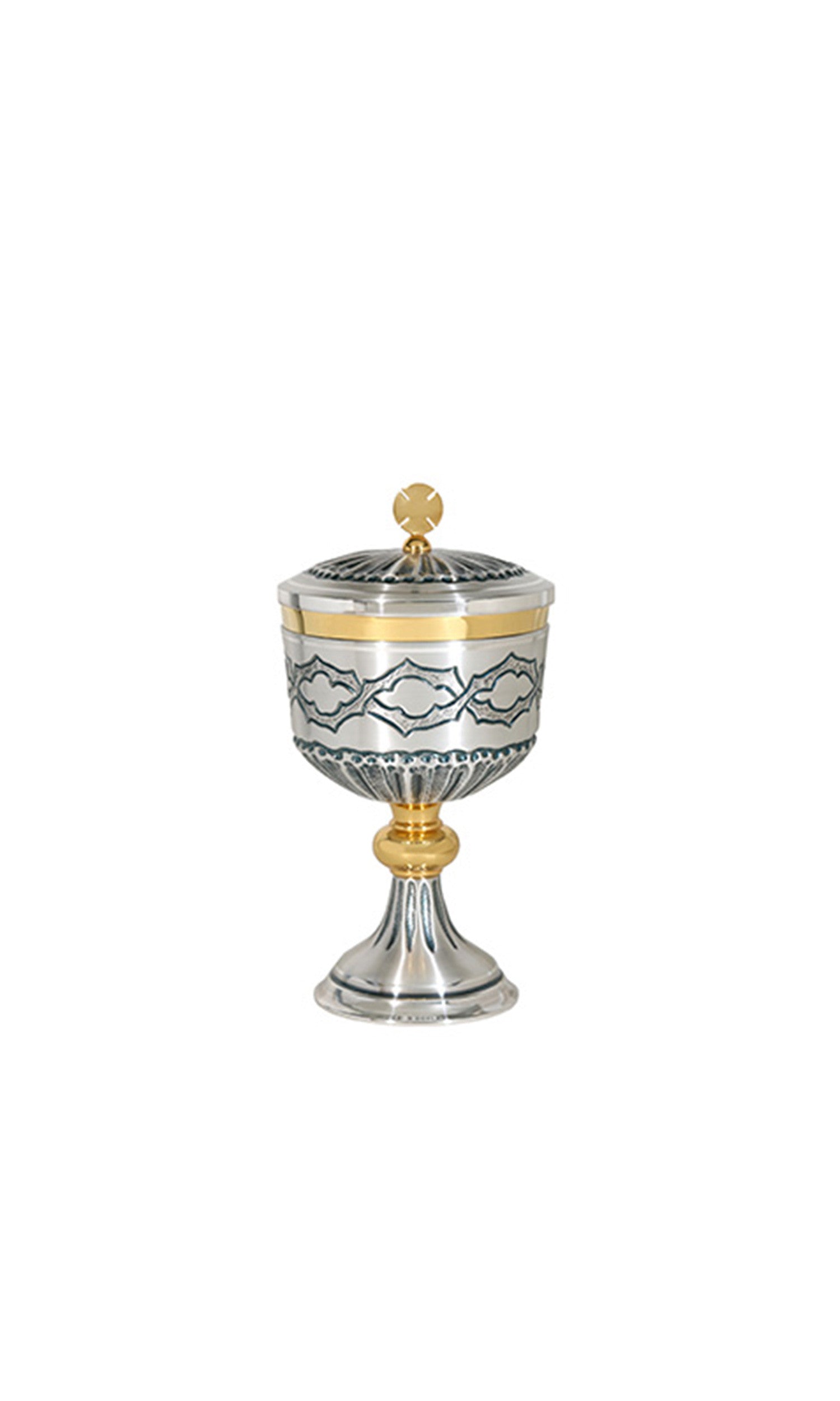Pisside in colore Argento con nodo Oro e Motivi Geometrici