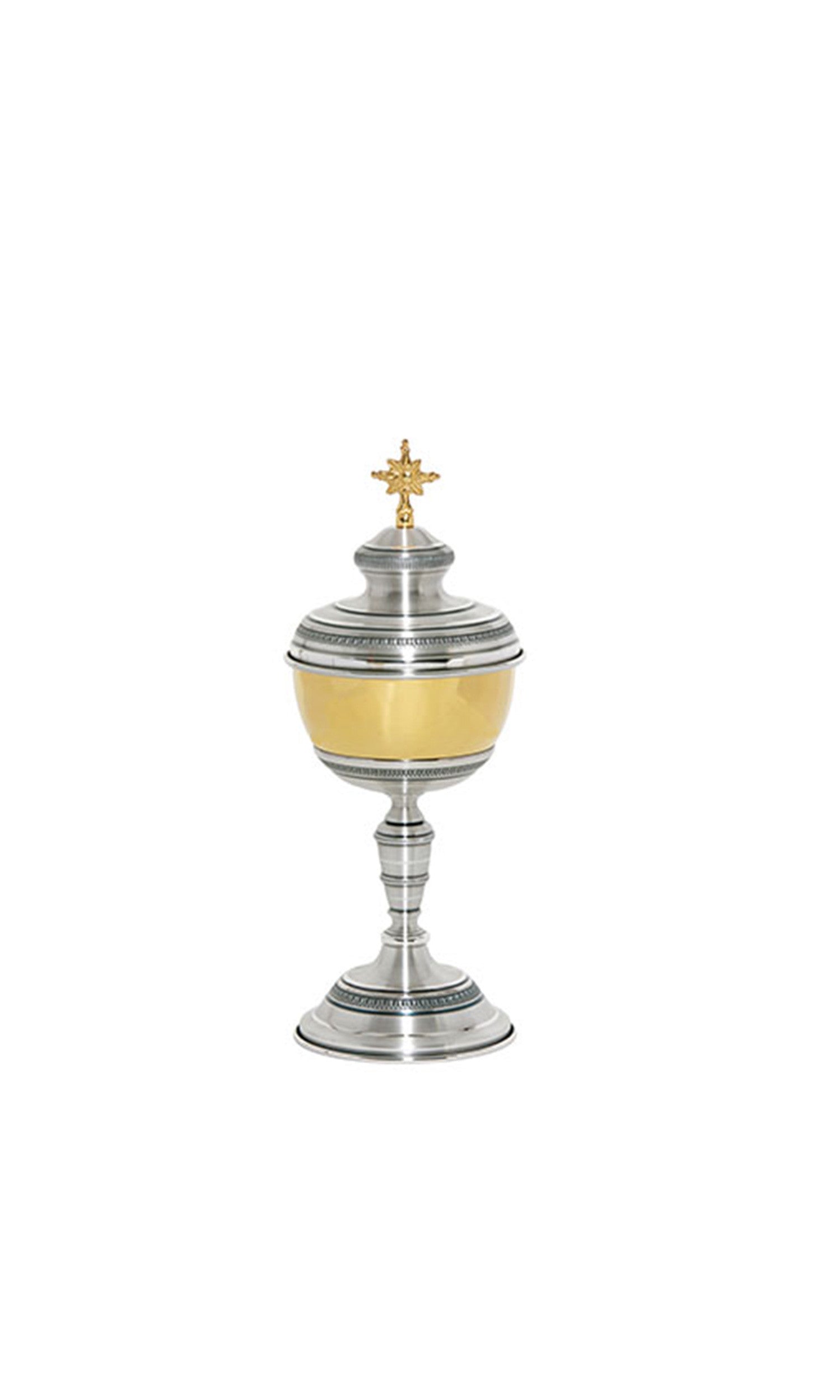 Pisside in metallo colore Argento Design Classico e cesellature