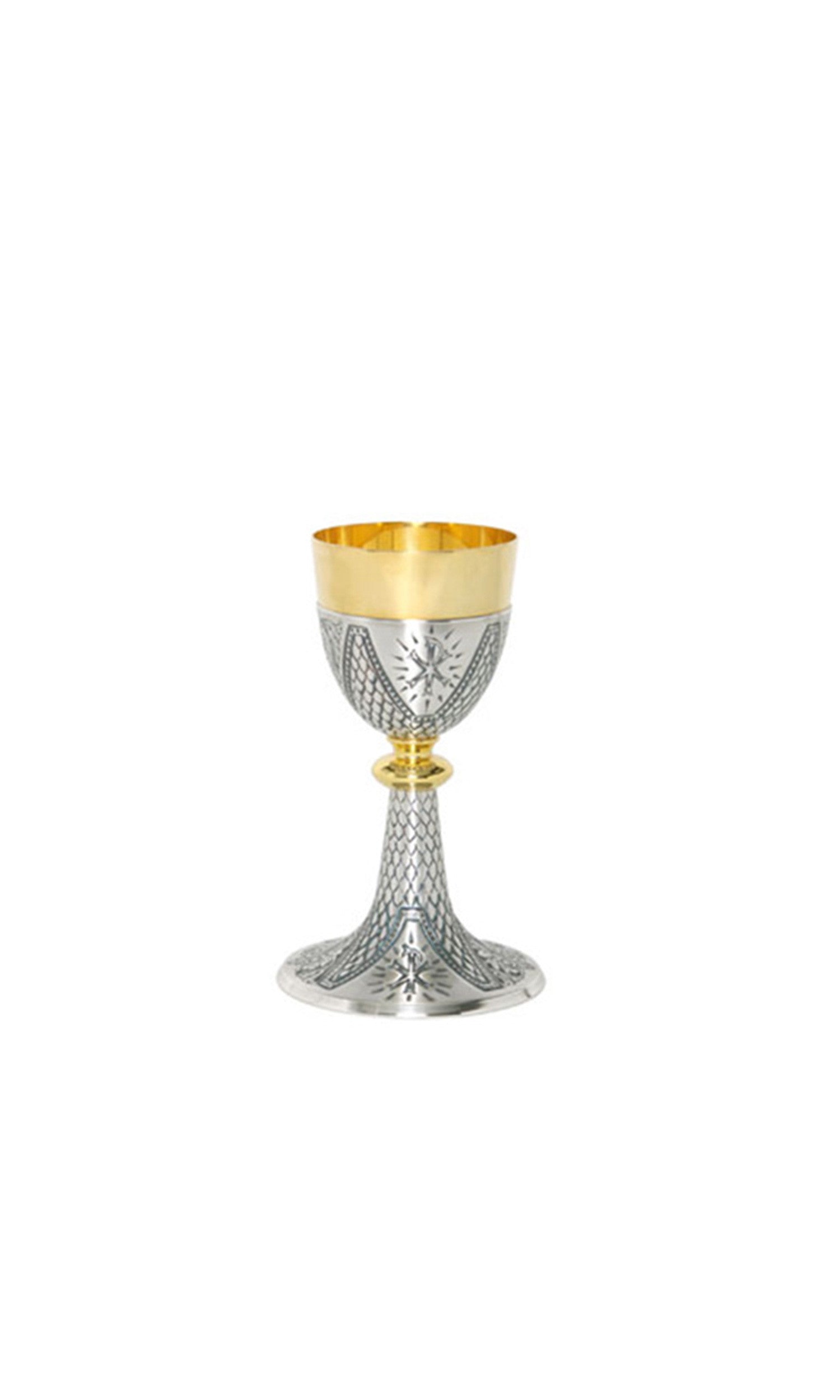 Calice PX Colore Argento con cesellature e inserti in Dorato