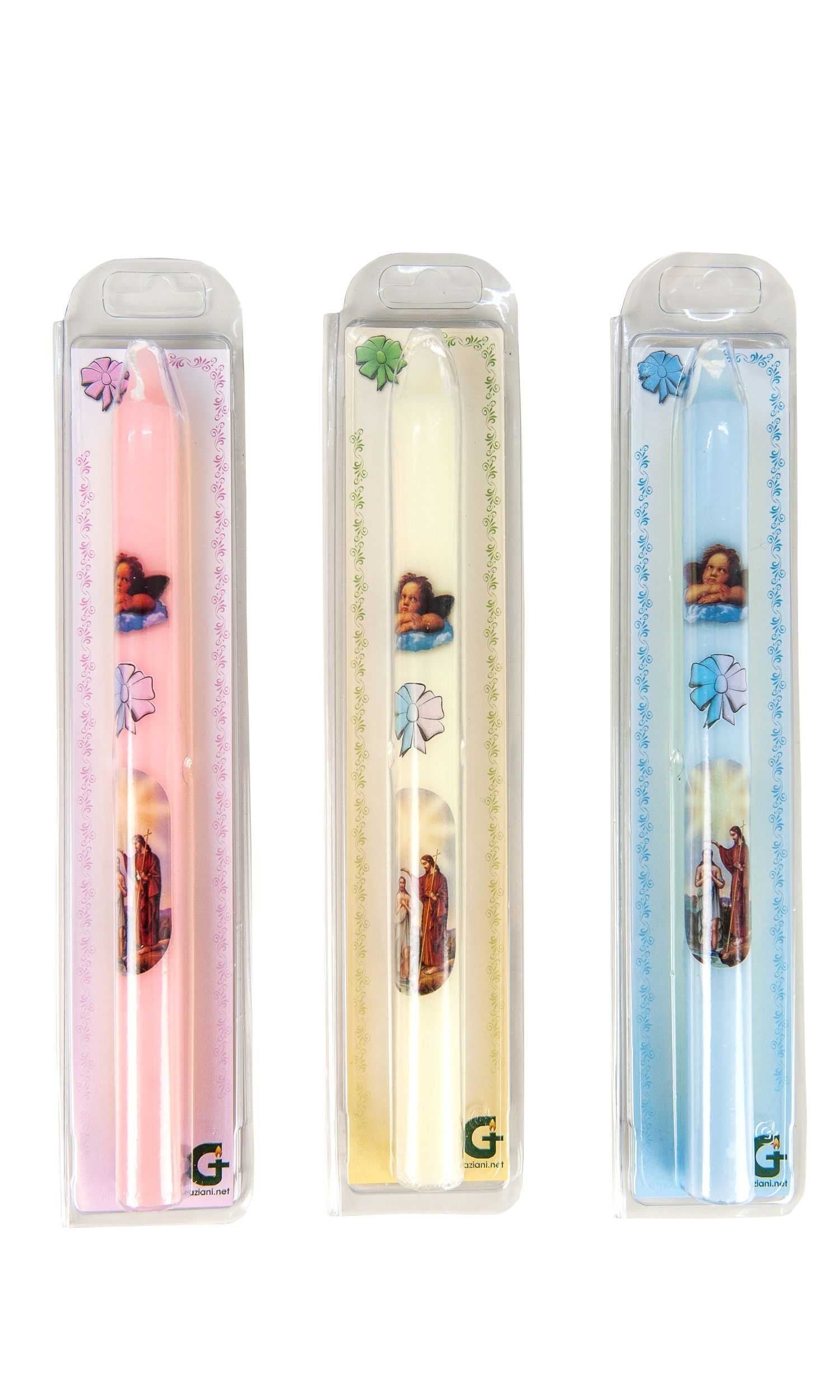 Candela Battesimo con Scatola Ricordo (Scegliere la preferenza del colore dal menù a tendina)