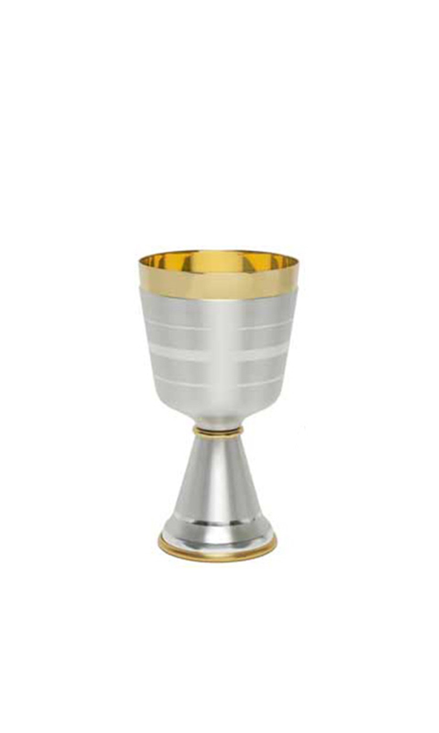 Calice Moderno in Ottone colore Argento con motivi lineari a contrasto