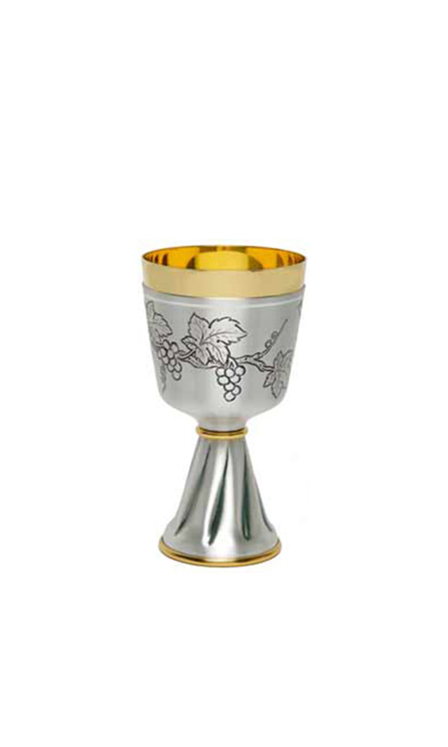 Calice Tralci di Vite in frutto colore Argento Altezza 16,5 cm