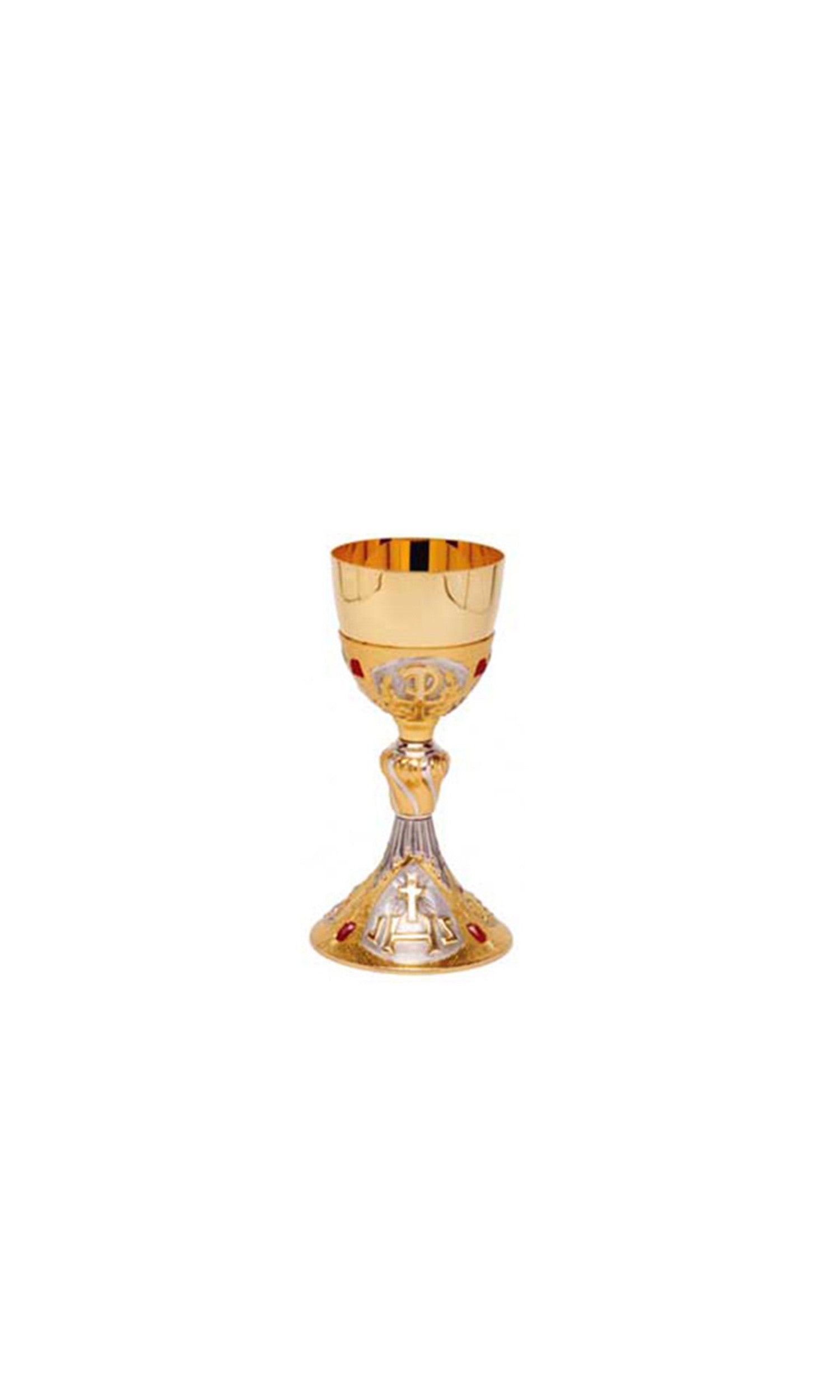 Calice Bicolore con Monogrammi Sacri e Pietre Preziose colore Rosso