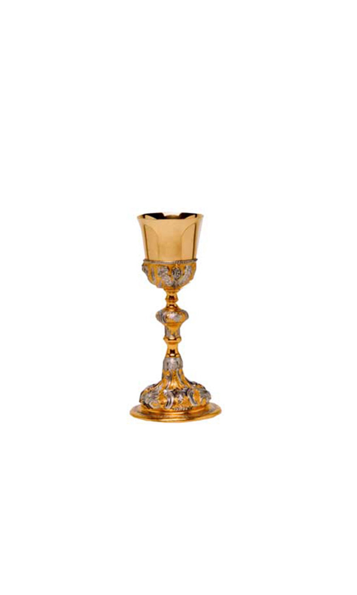 Calice da mensa bicolore dal design classico con decori colore Argento