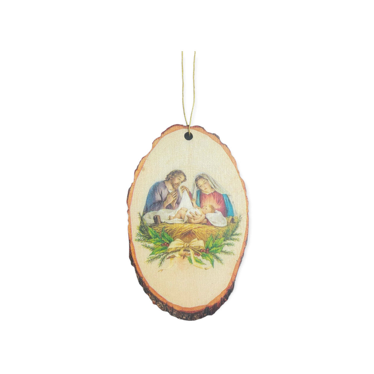 Decorazione Natale con Natività Stampata su Legno