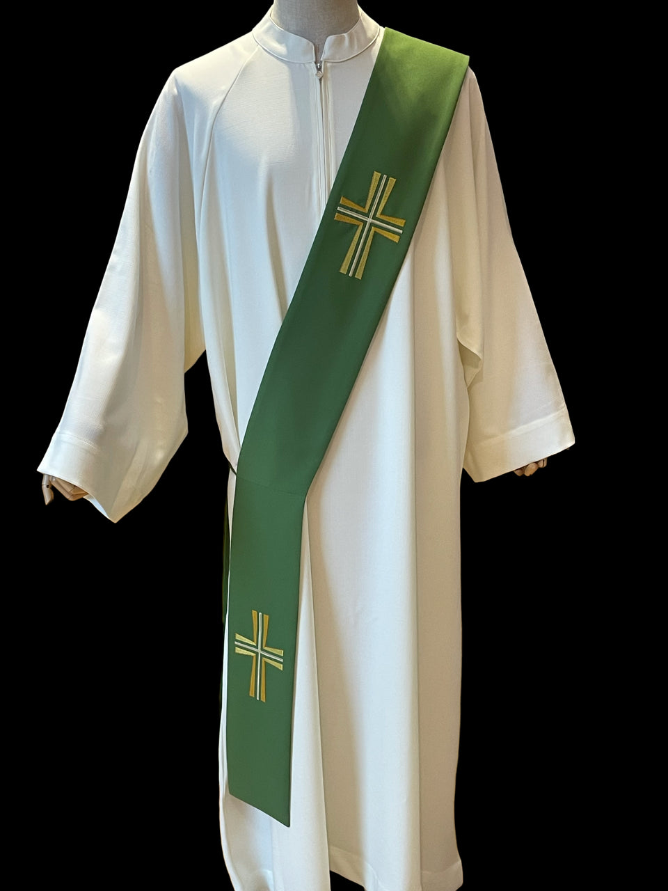 Stola Diaconale Ricamo Croci (Colori Liturgici Disponibili)