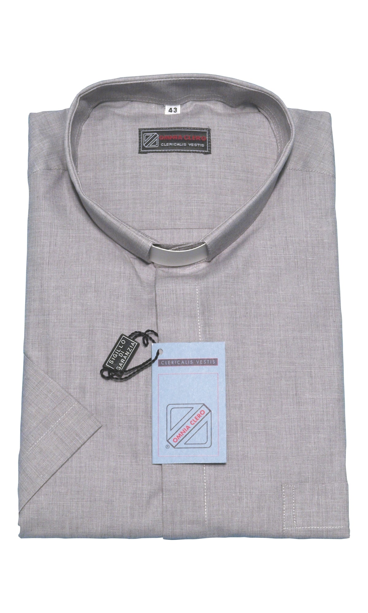 Camicia Sacerdotale Collo Clergy Cotone Fil a Fil Manica Corta Diversi Colori