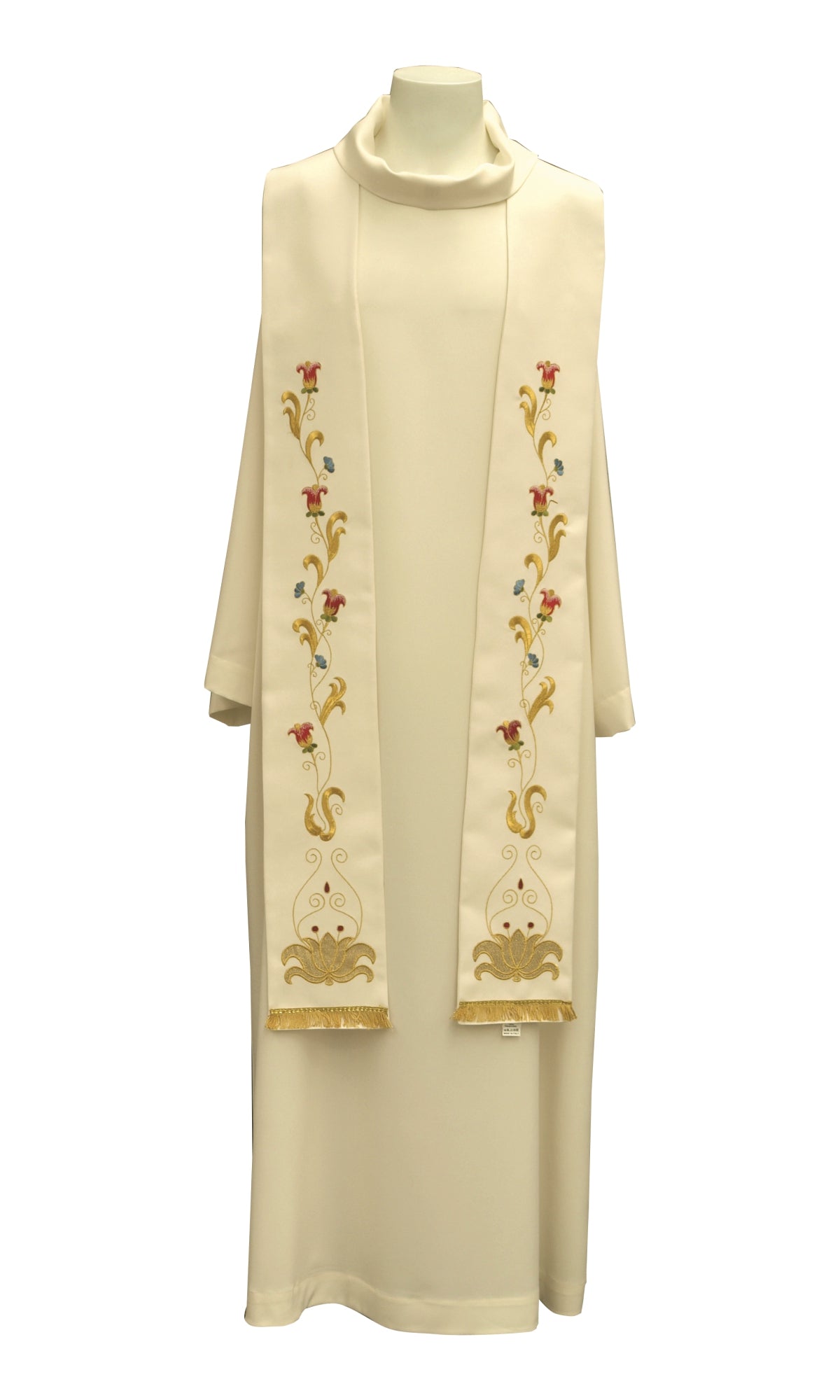 Stola per Sacerdote  con Ricamo Floreale (Colori Liturgici Disponibili)