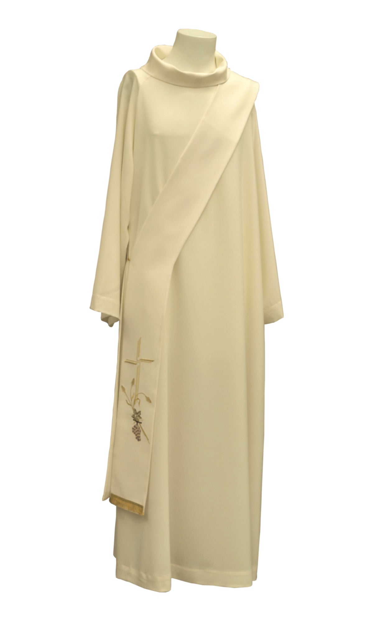 Stola Diaconale con Ricamo Croce Uva Grano (Colori Liturgici Disponibili)