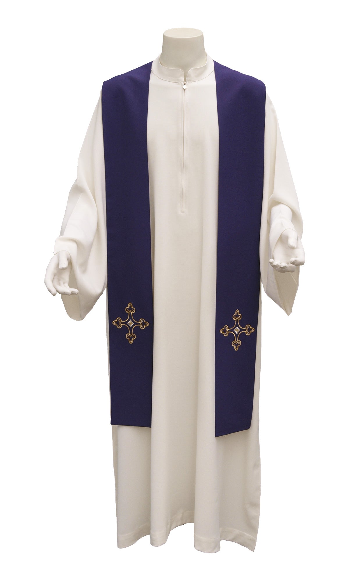Stola per Sacerdote Con Ricamo Croce Barocca ( Colori Liturgici Disponibili)