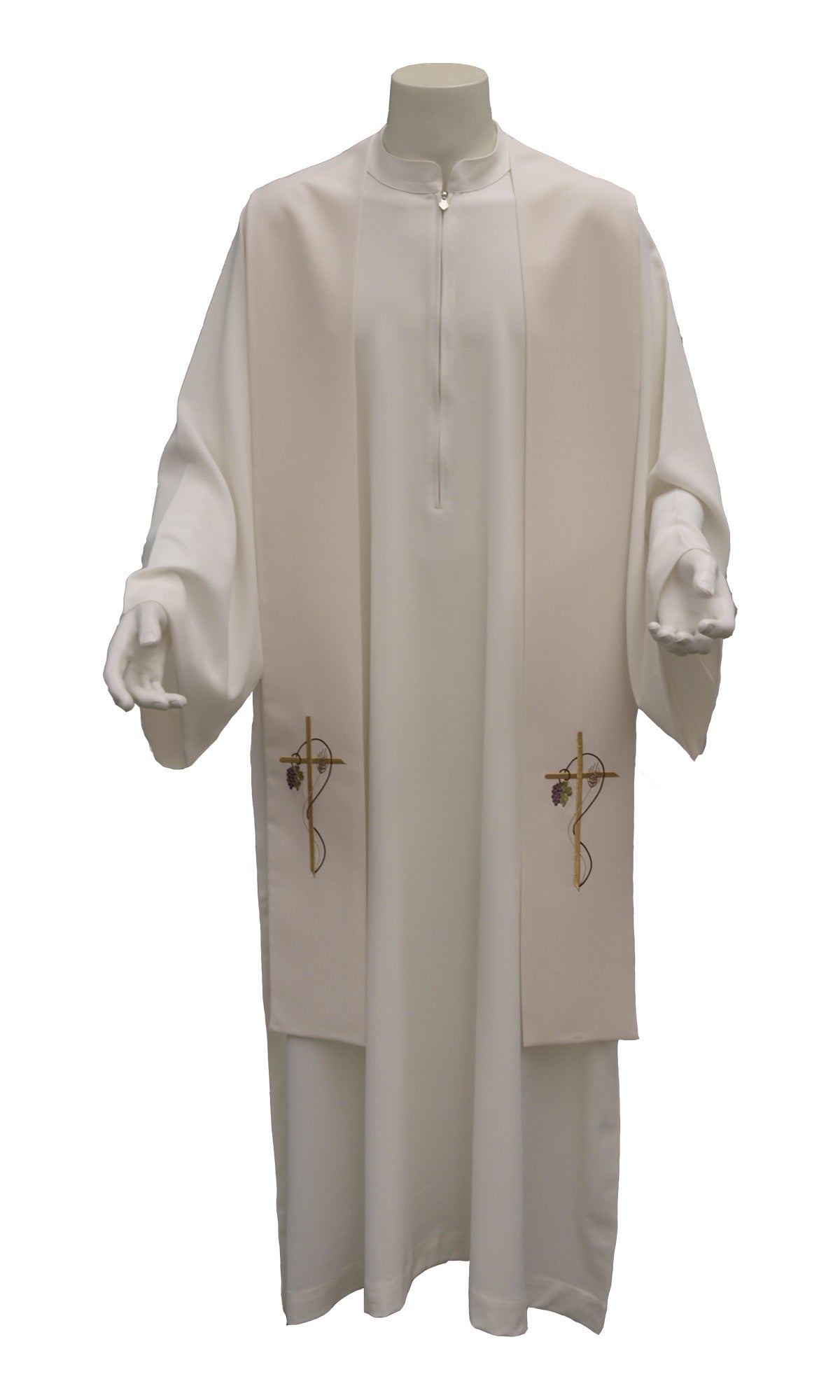 Stola economica Sacerdotale Ricamo croce spiga ed uva in Poliestere