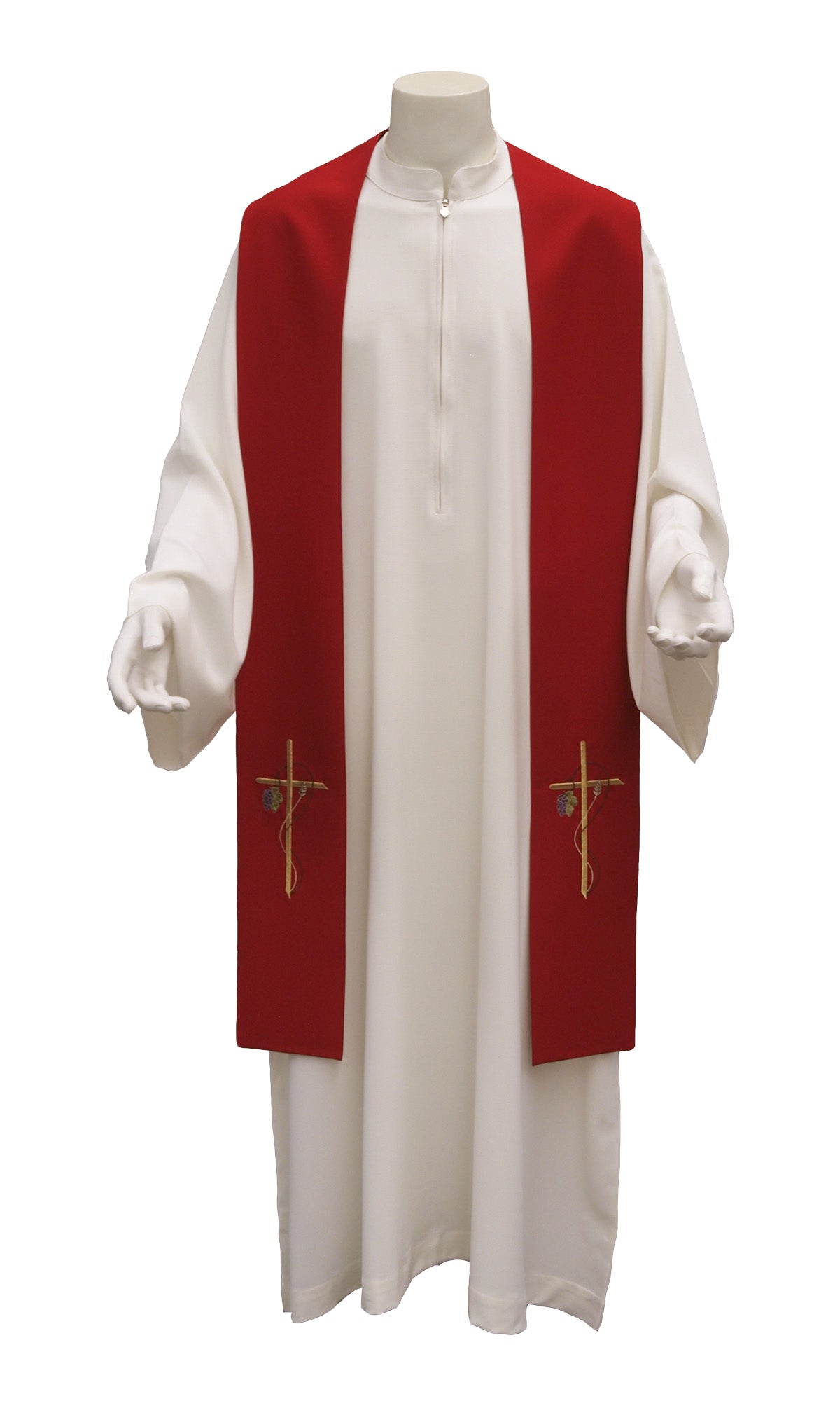 Stola economica Sacerdotale Ricamo croce spiga ed uva in Poliestere