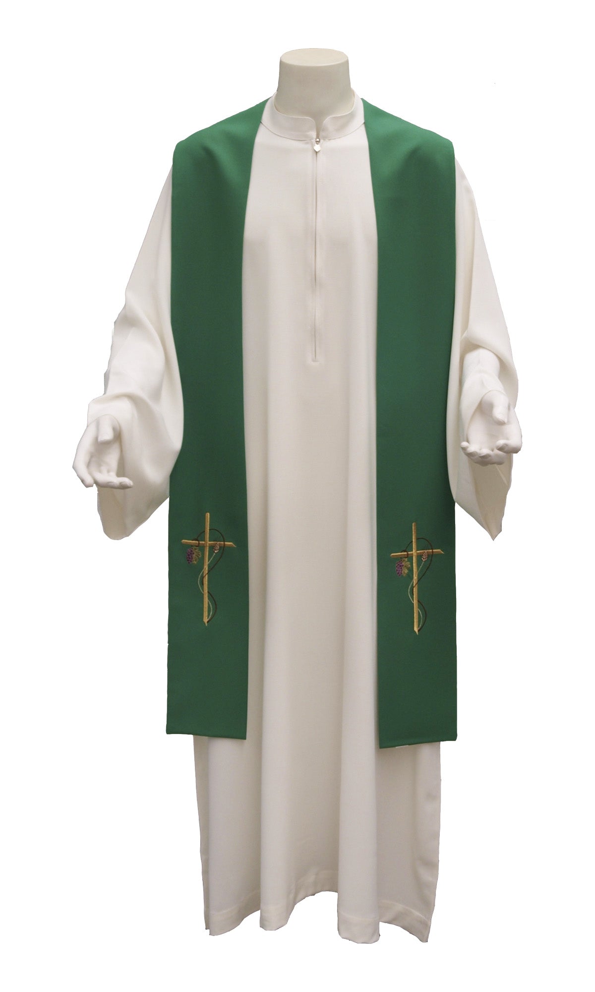 Stola economica Sacerdotale Ricamo croce spiga ed uva in Poliestere