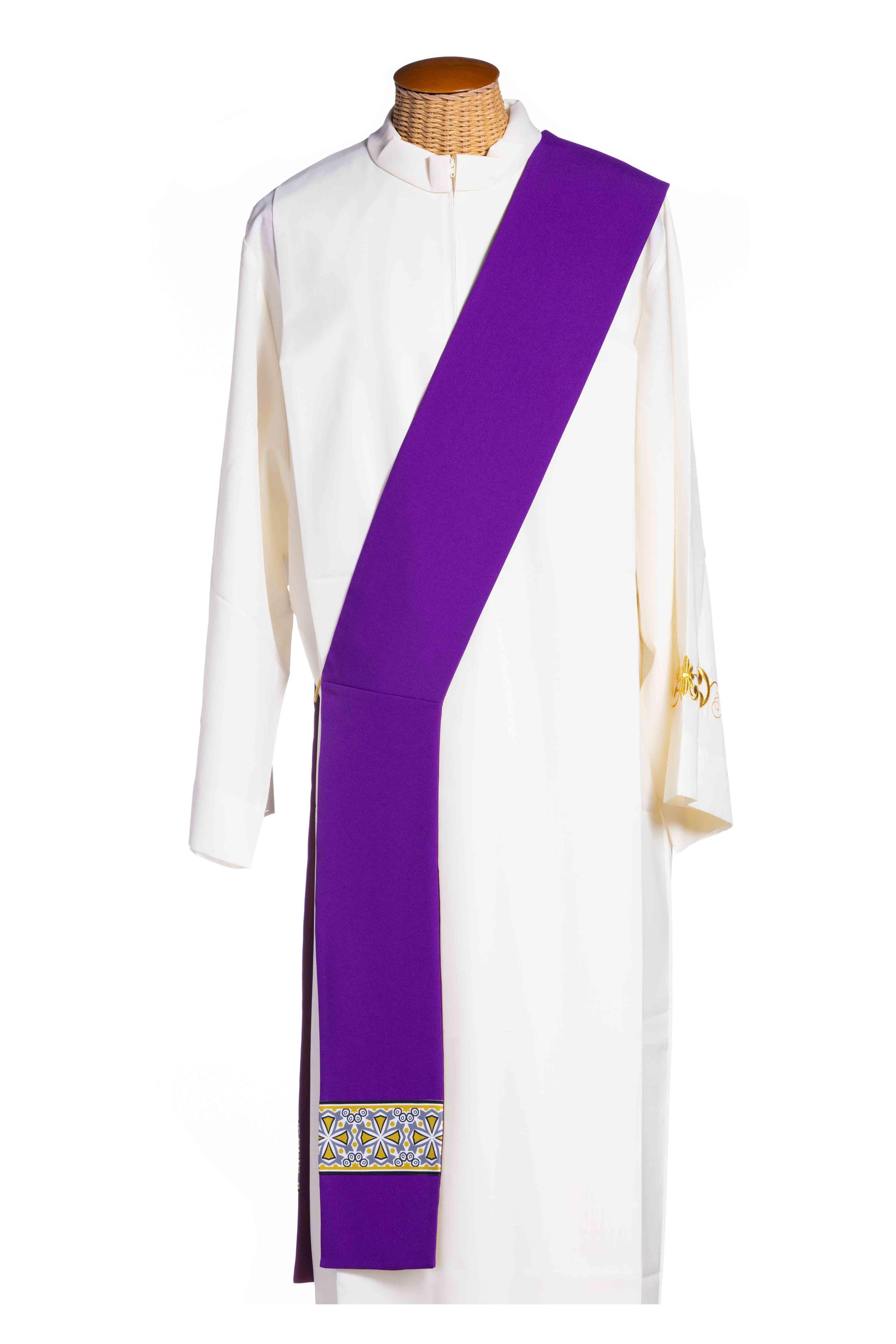 Stola Diaconale Bordo Croce (Rosa e Colori Liturgici Disponibili)